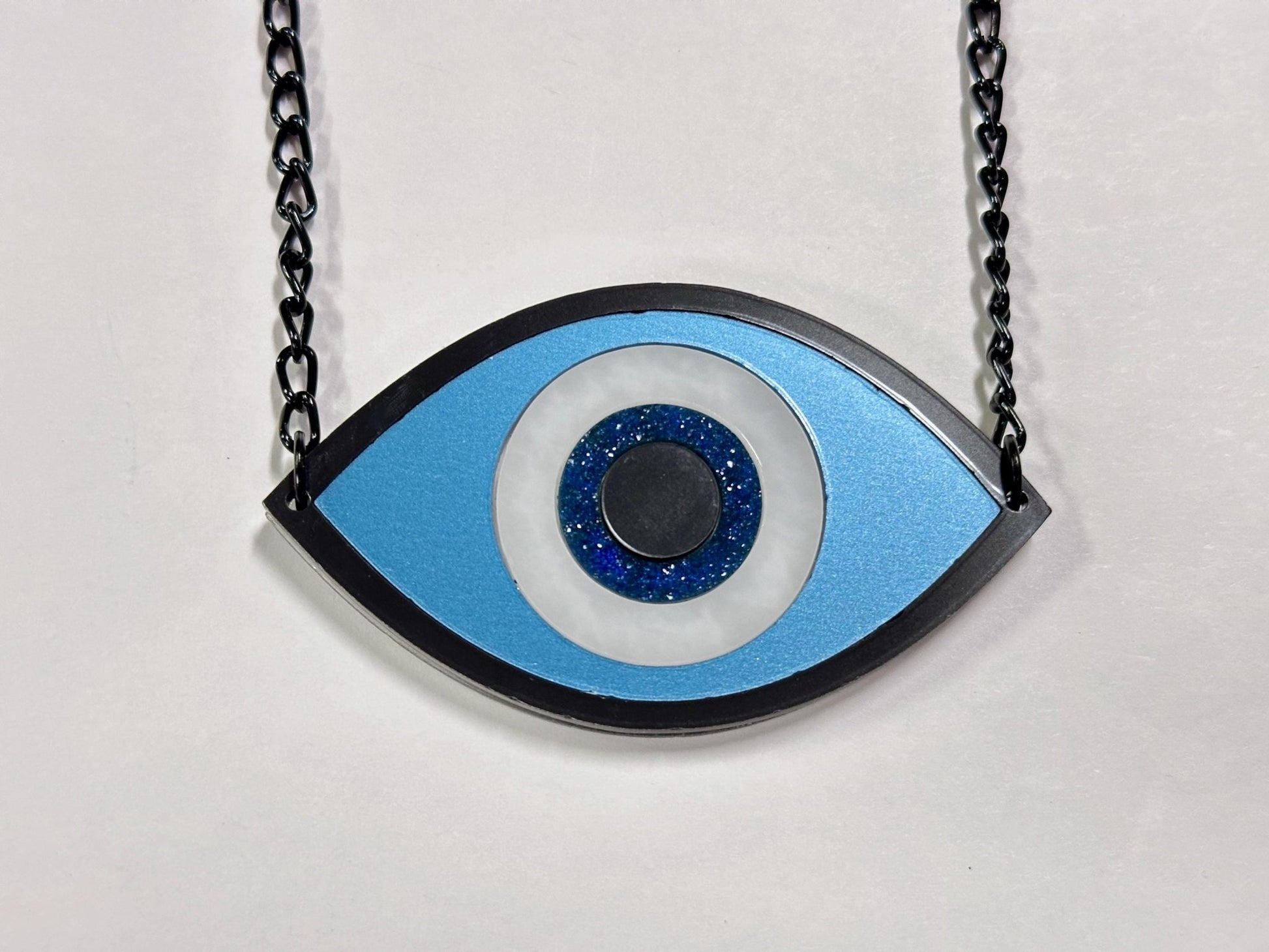 Metallic Evil Eye Necklace - Painted Raina