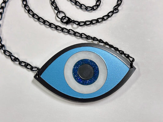 Metallic Evil Eye Necklace - Painted Raina