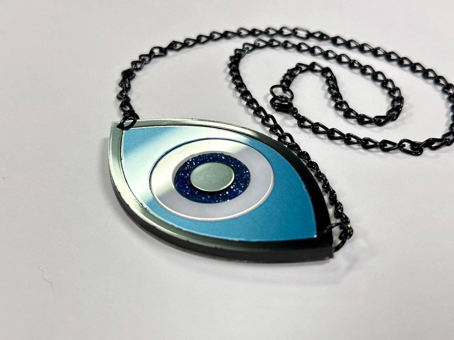 Metallic Evil Eye Necklace - Painted Raina
