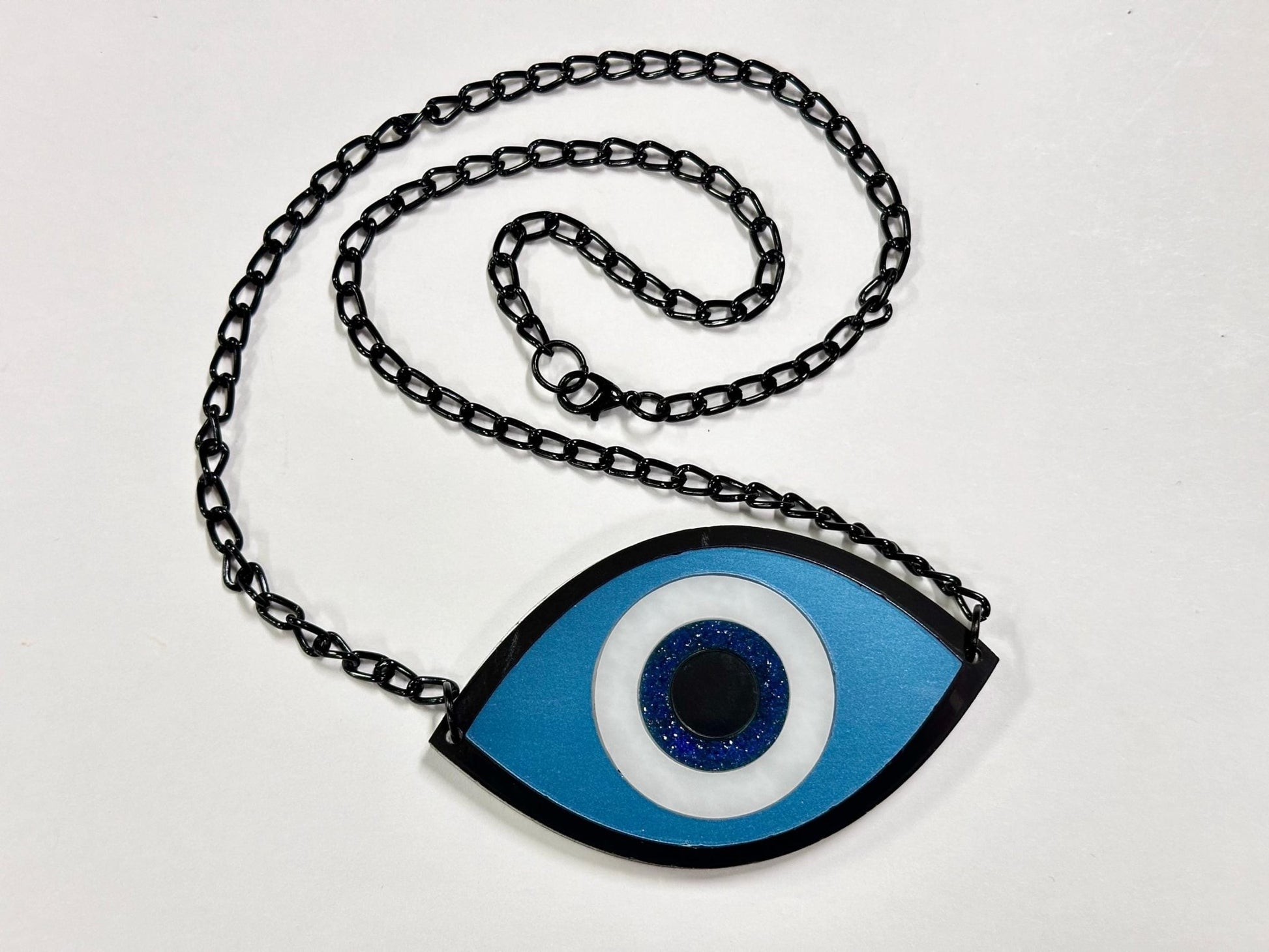 Metallic Evil Eye Necklace - Painted Raina
