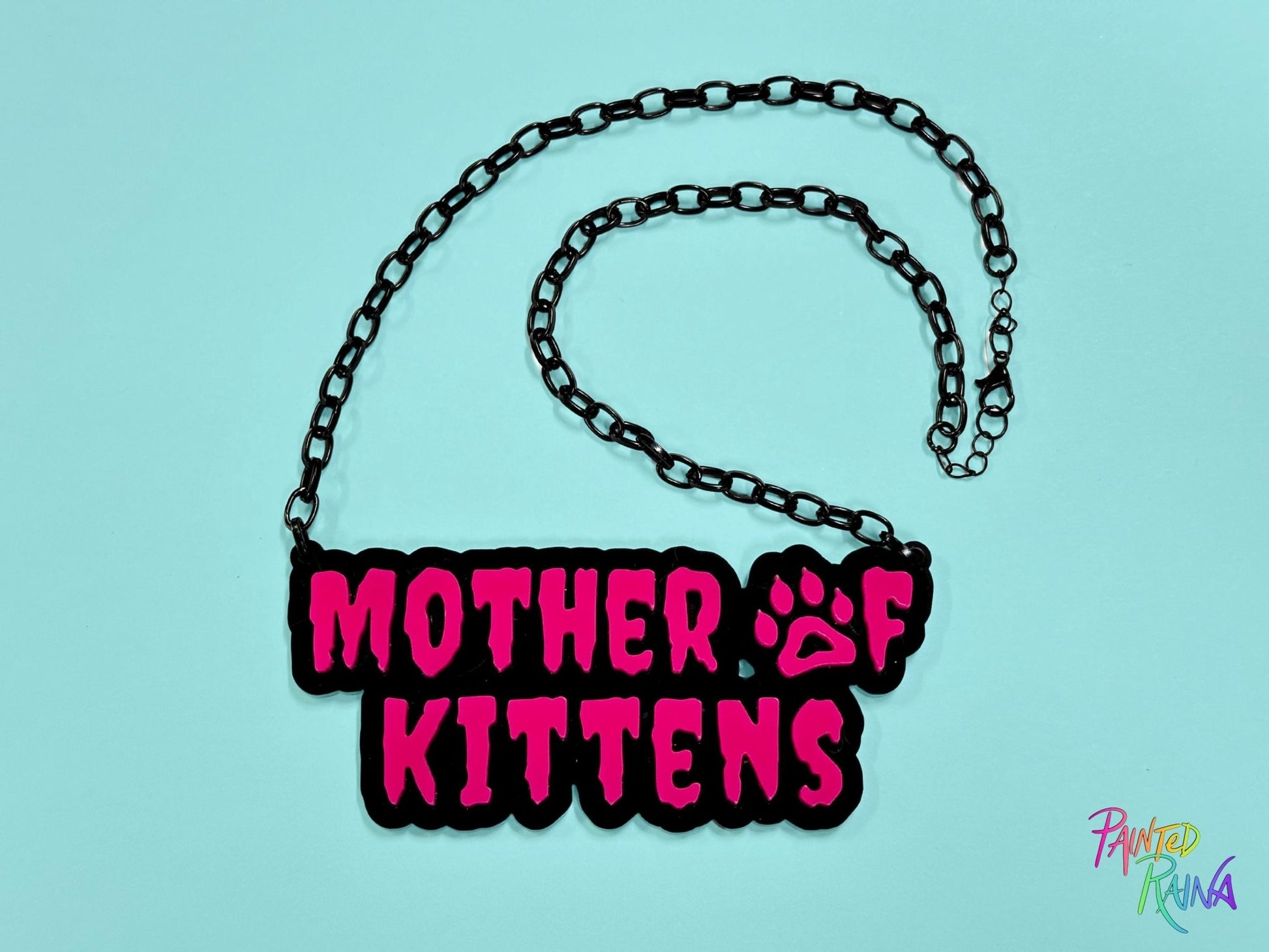 Mother of Kittens Necklace - Painted Raina