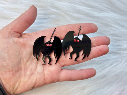 Mothman Earrings - Painted Raina