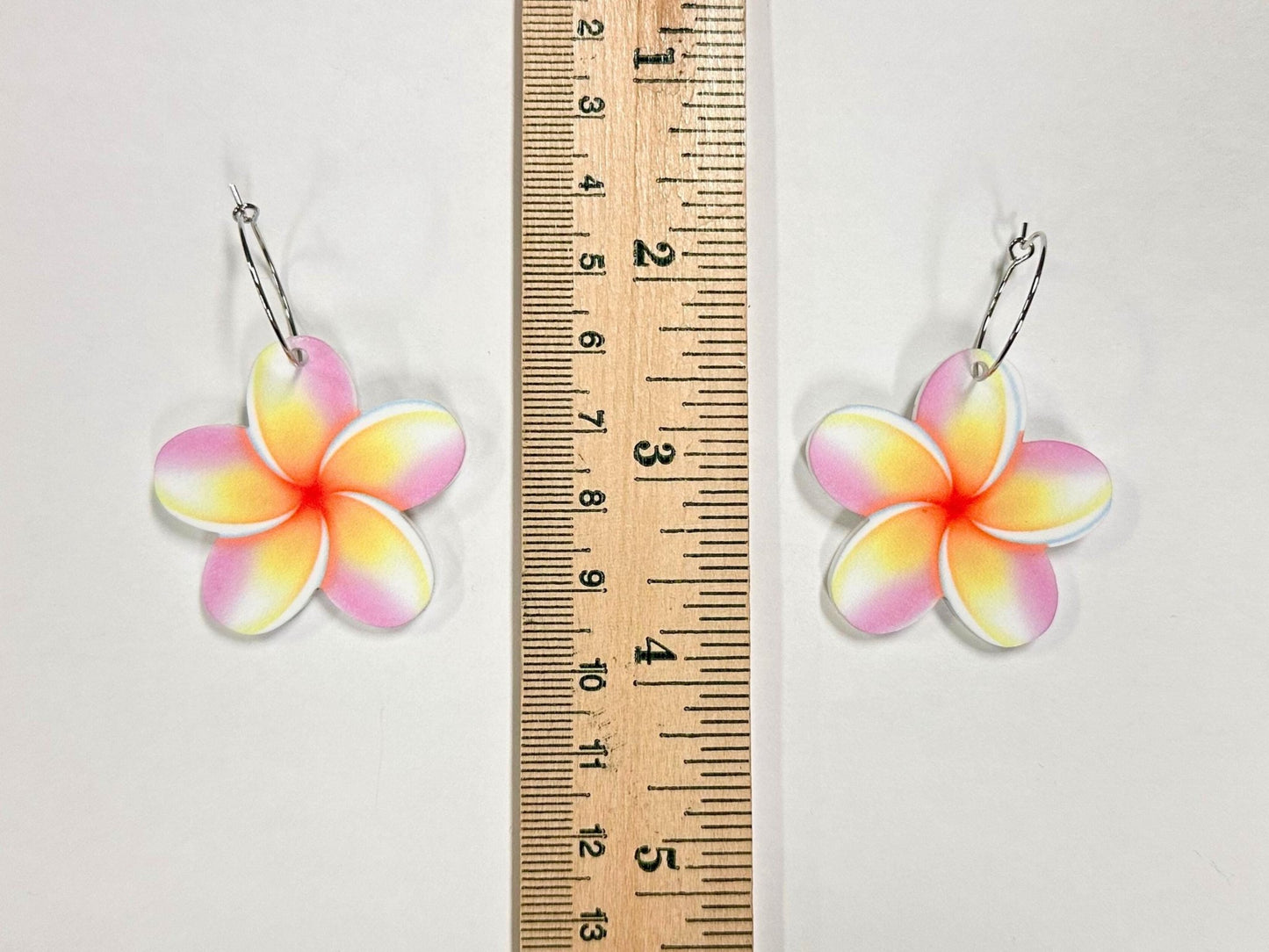 Plumeria Flower Earrings - Painted Raina