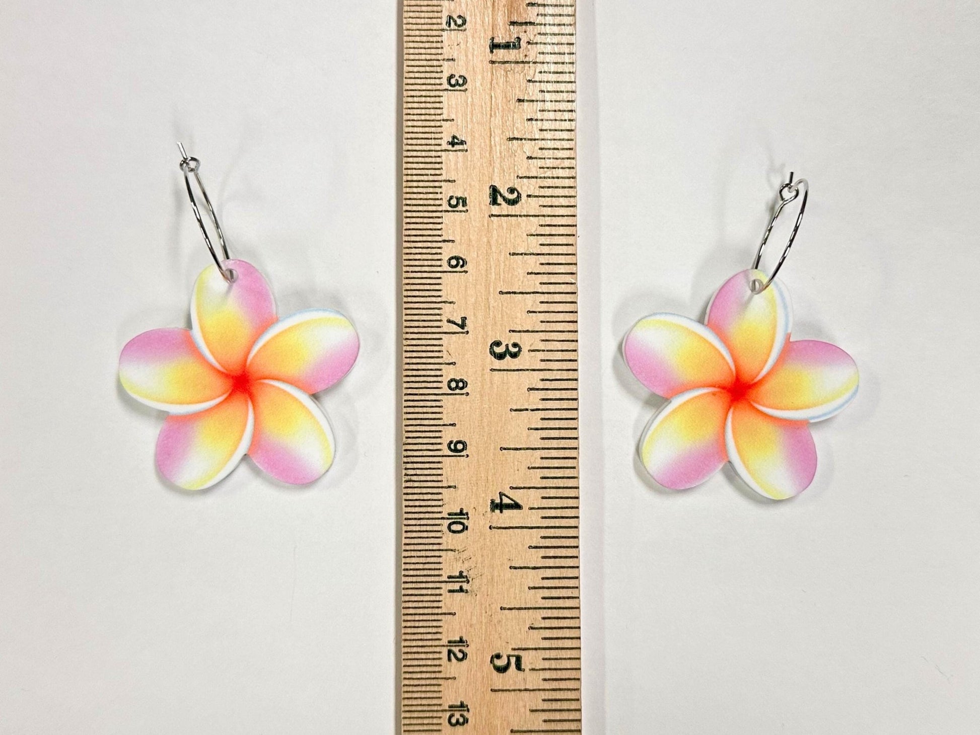 Plumeria Flower Earrings - Painted Raina