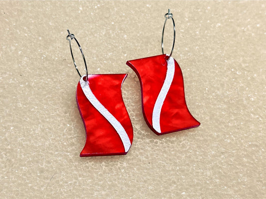 Scuba Flag Earrings - Painted Raina
