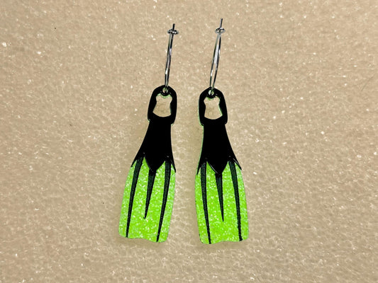 Swim Fin Earrings - Painted Raina