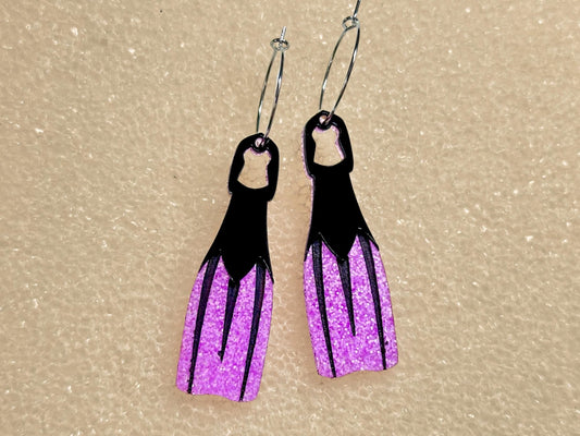 Swim Fin Earrings - Painted Raina