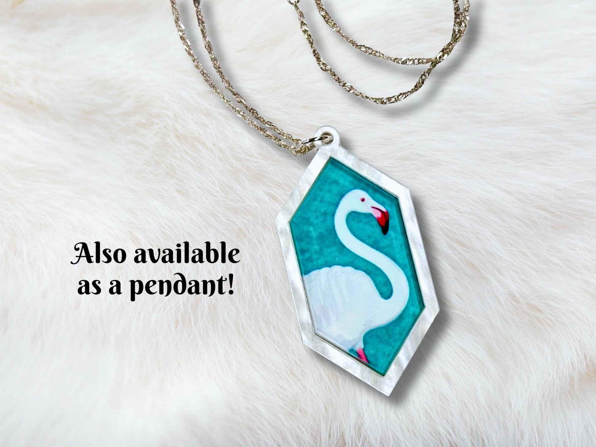 White Flamingo Statement Earrings - Painted Raina