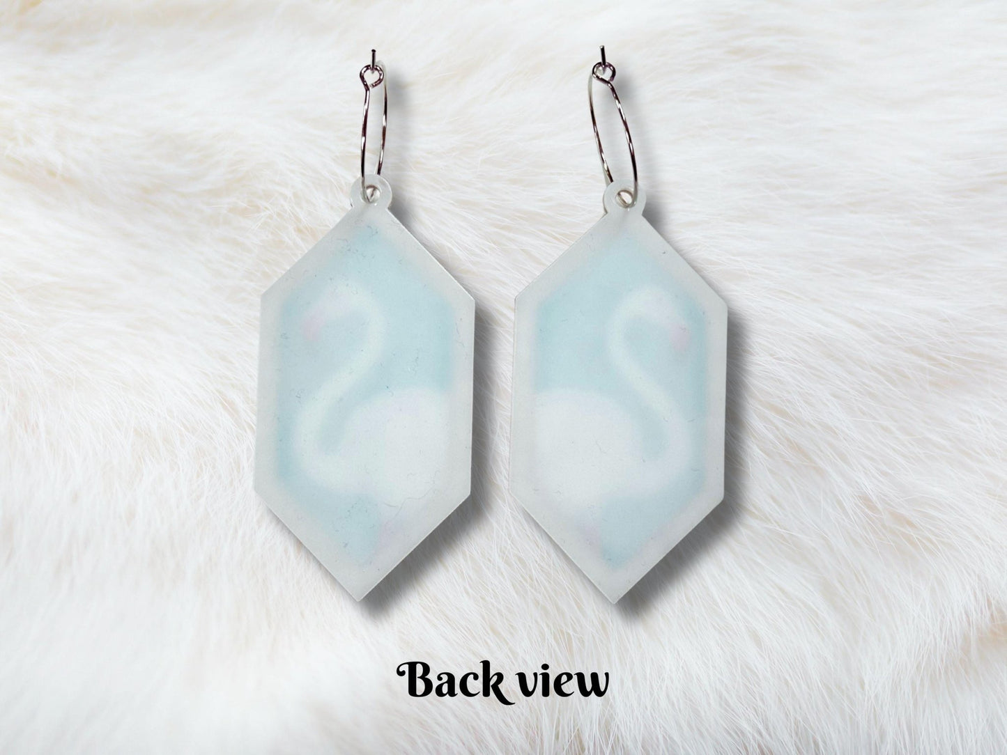 White Flamingo Statement Earrings - Painted Raina