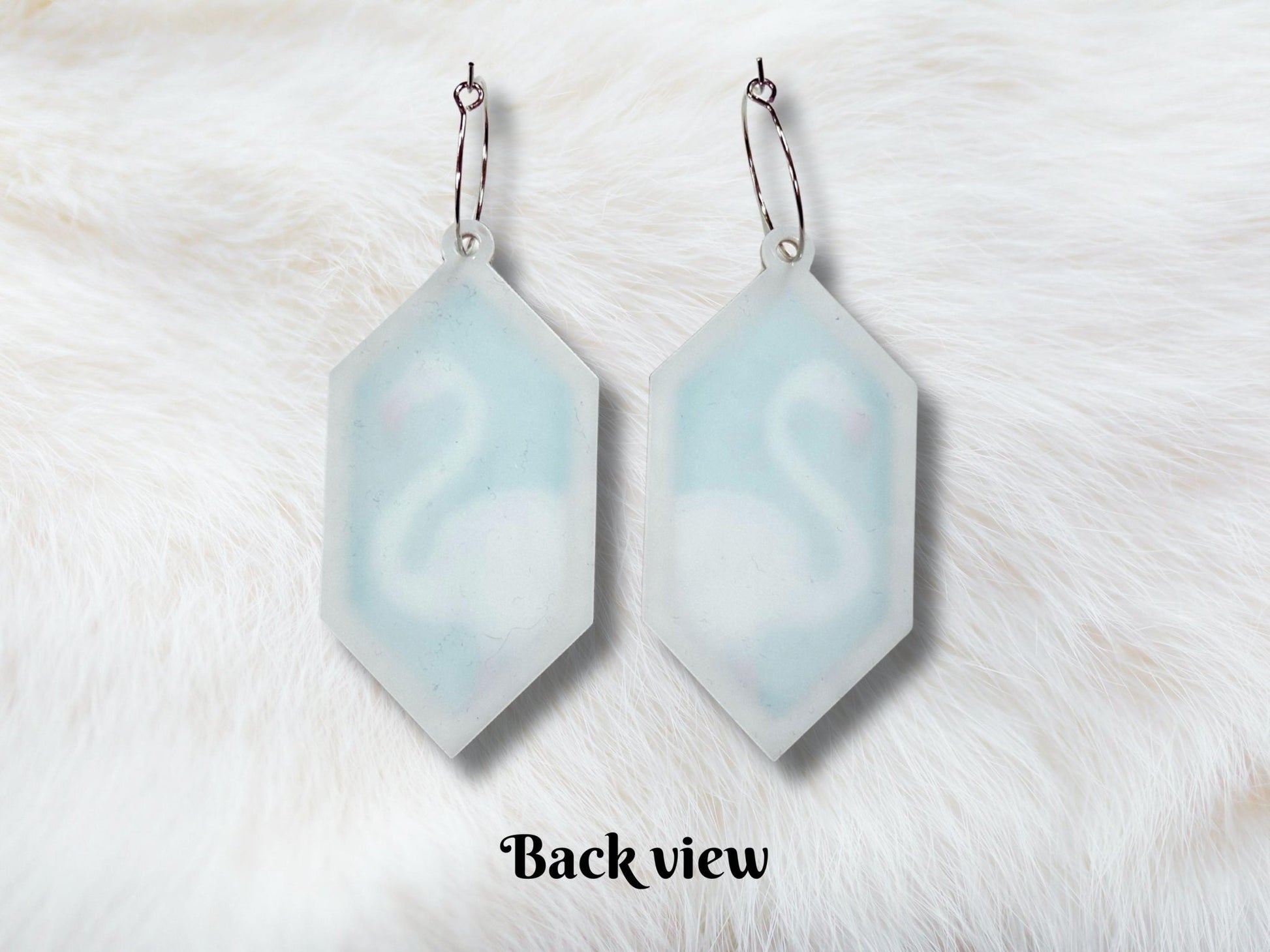 White Flamingo Statement Earrings - Painted Raina