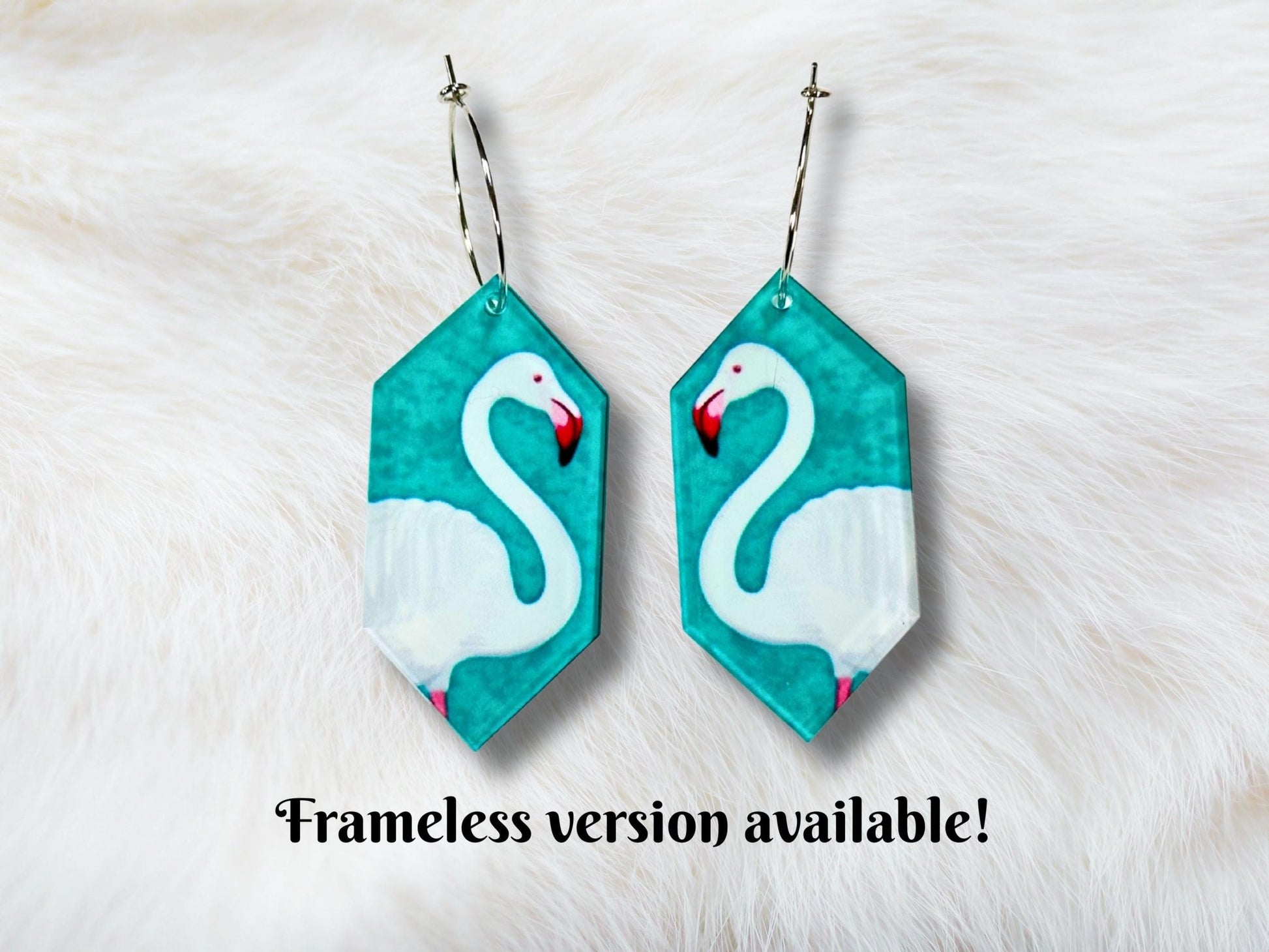 White Flamingo Statement Earrings - Painted Raina