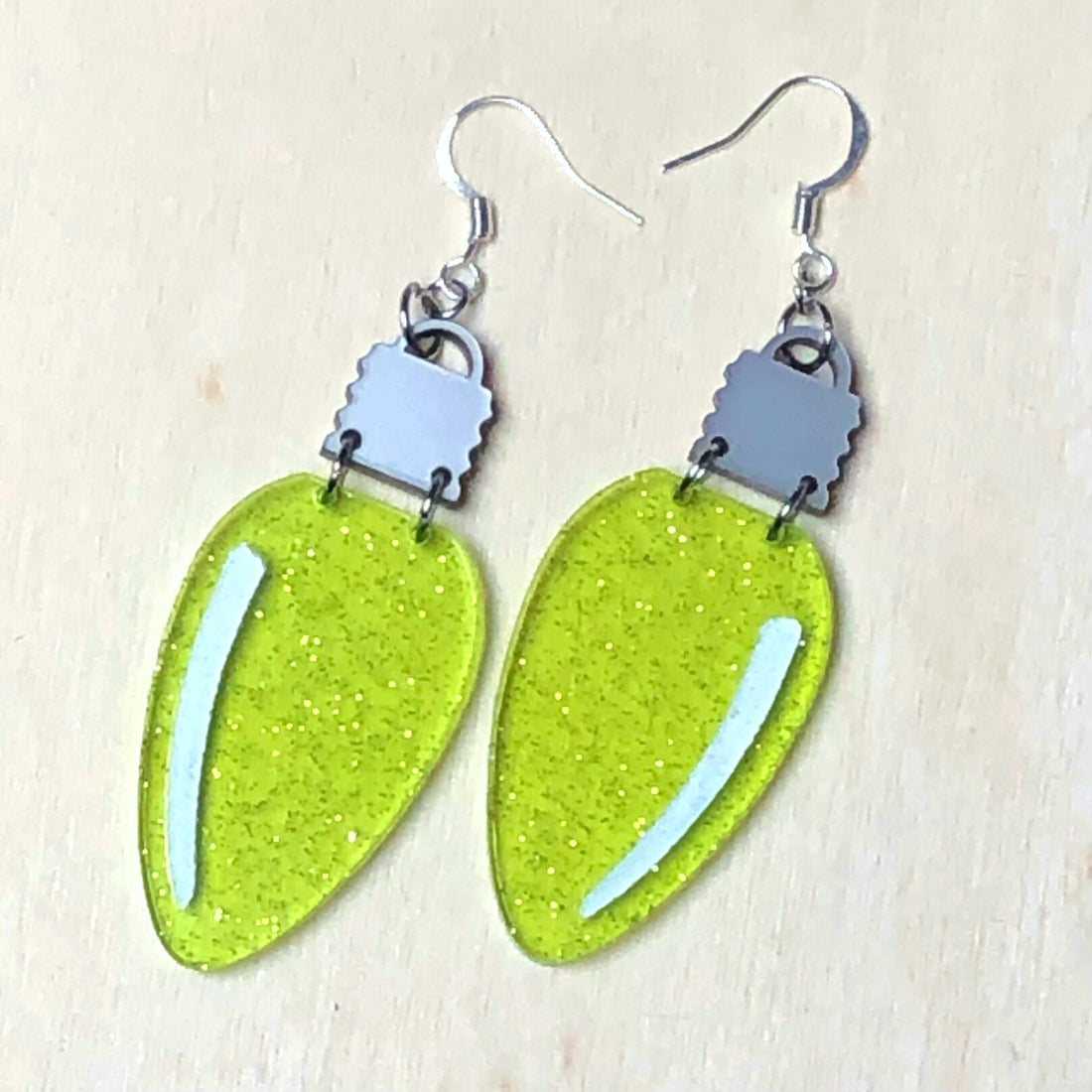 Christmas Light Dangle Earrings - Painted Raina