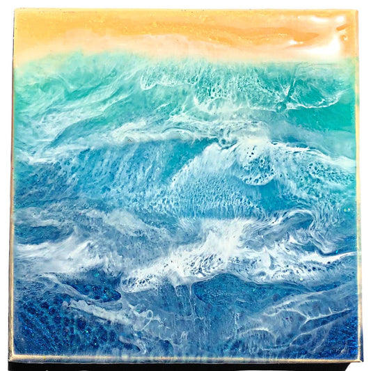 Calm Shore - Resin Ocean Painting - Driftless Enchantments
