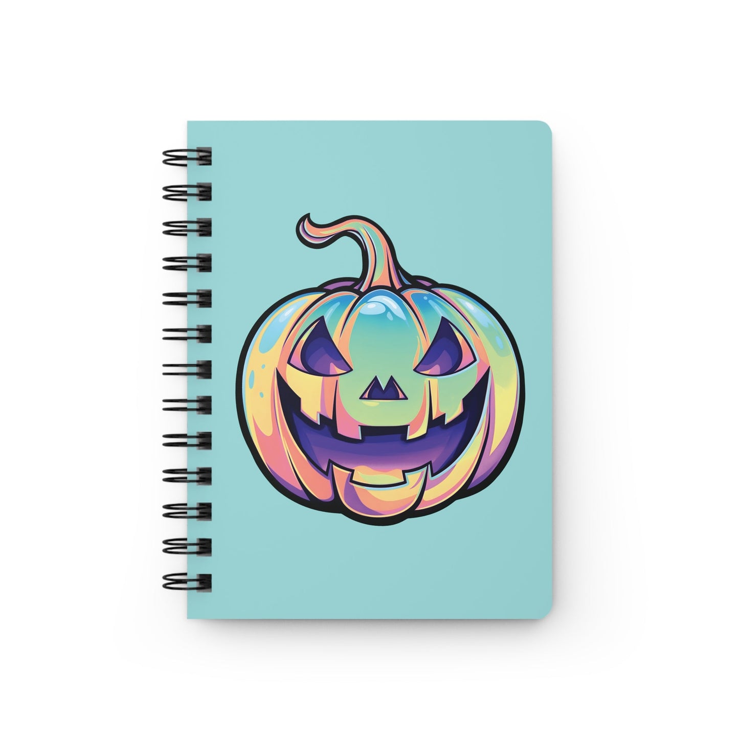 Cat-o'-Lantern Spiral Bound Journal - Aqua - Driftless Enchantments