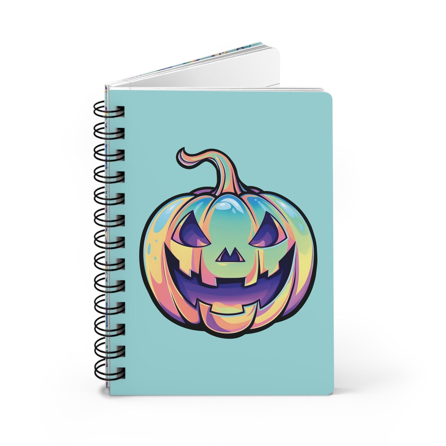 Cat-o'-Lantern Spiral Bound Journal - Aqua - Driftless Enchantments