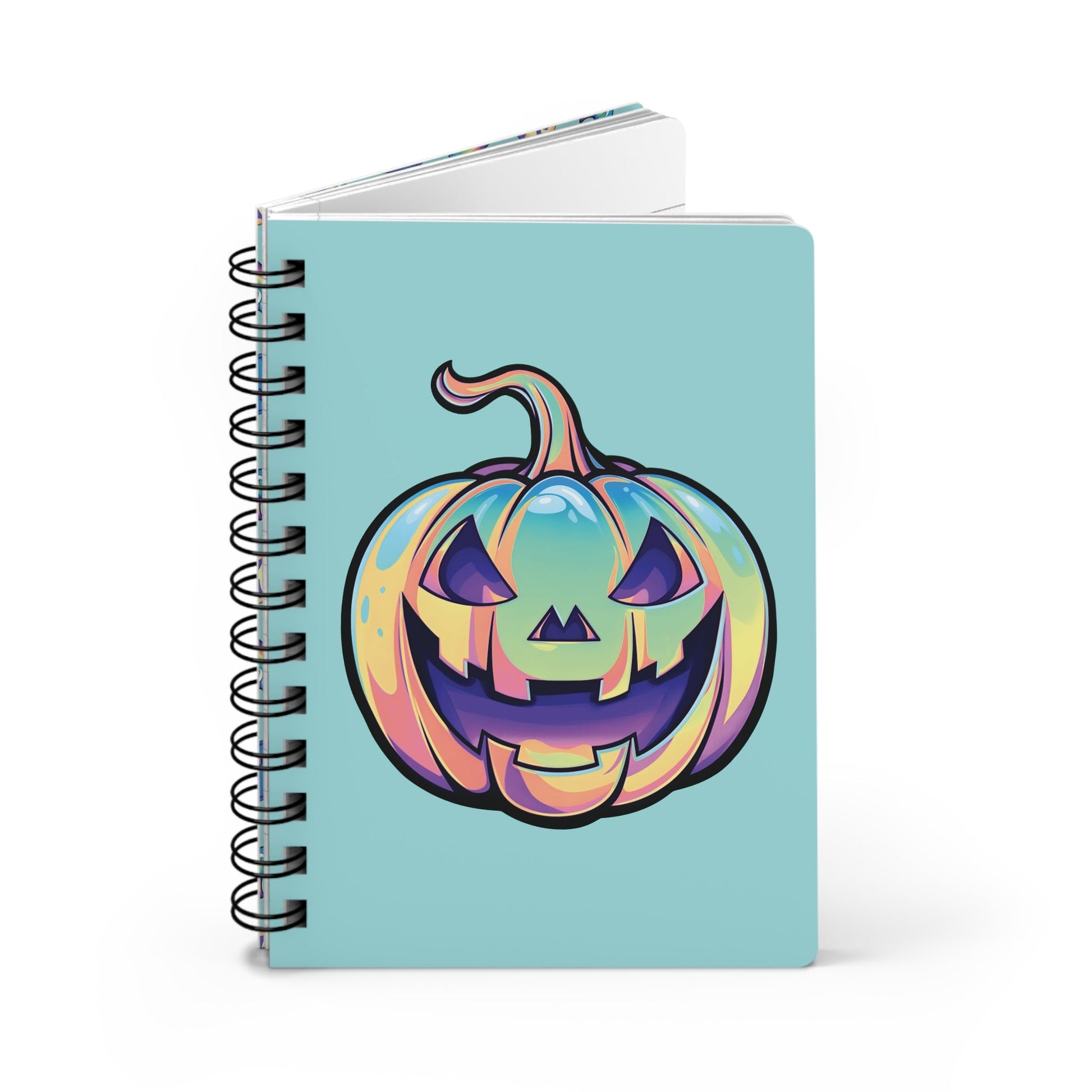 Cat-o'-Lantern Spiral Bound Journal - Aqua - Driftless Enchantments