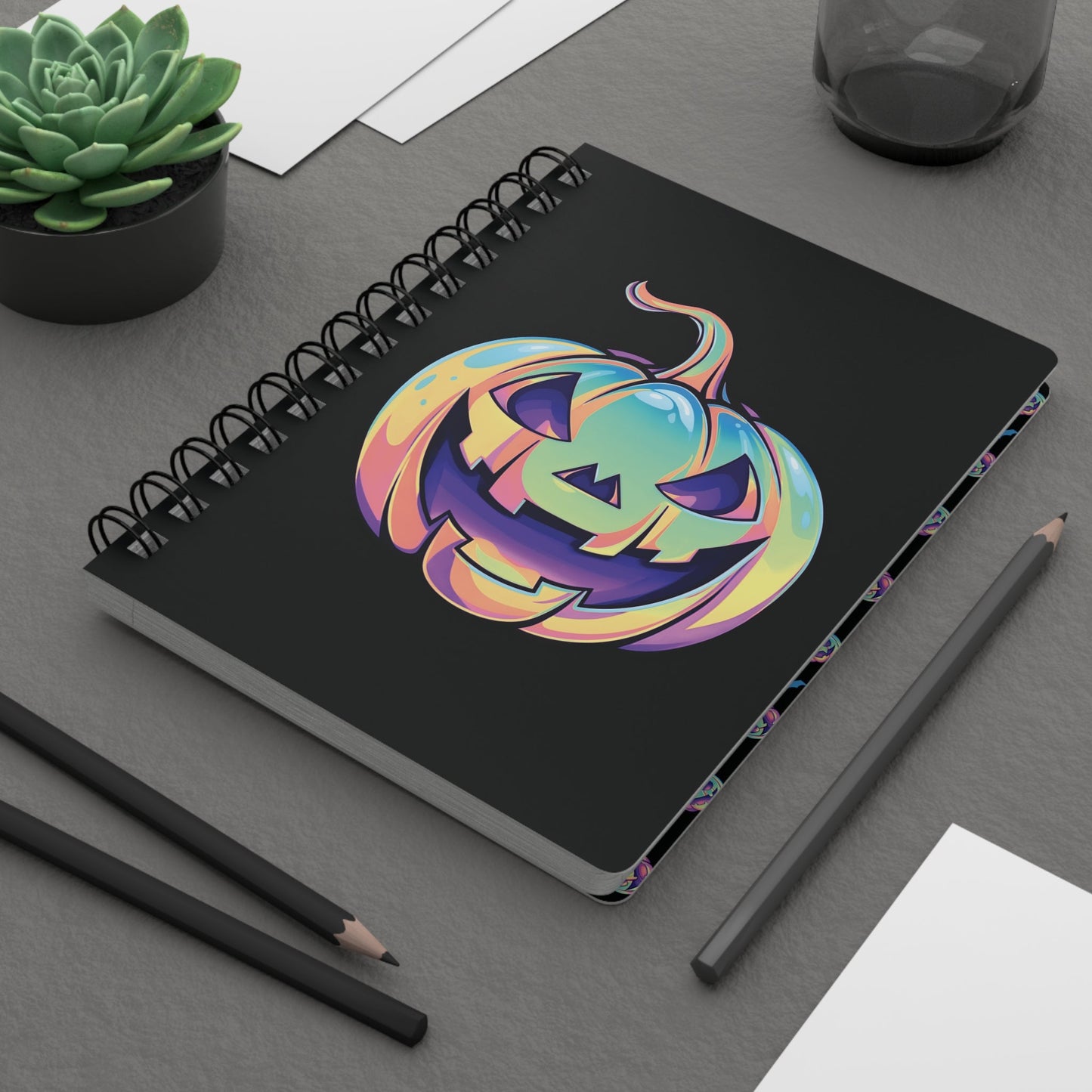 Cat-o'-Lantern Spiral Bound Journal - Black - Driftless Enchantments