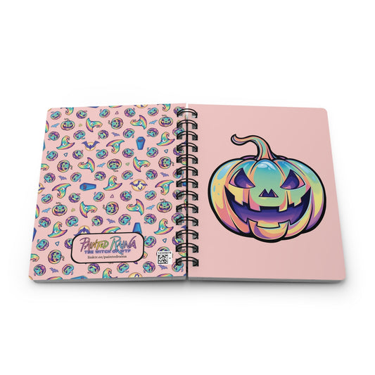 Cat-o'-Lantern Spiral Bound Journal - Coral - Driftless Enchantments