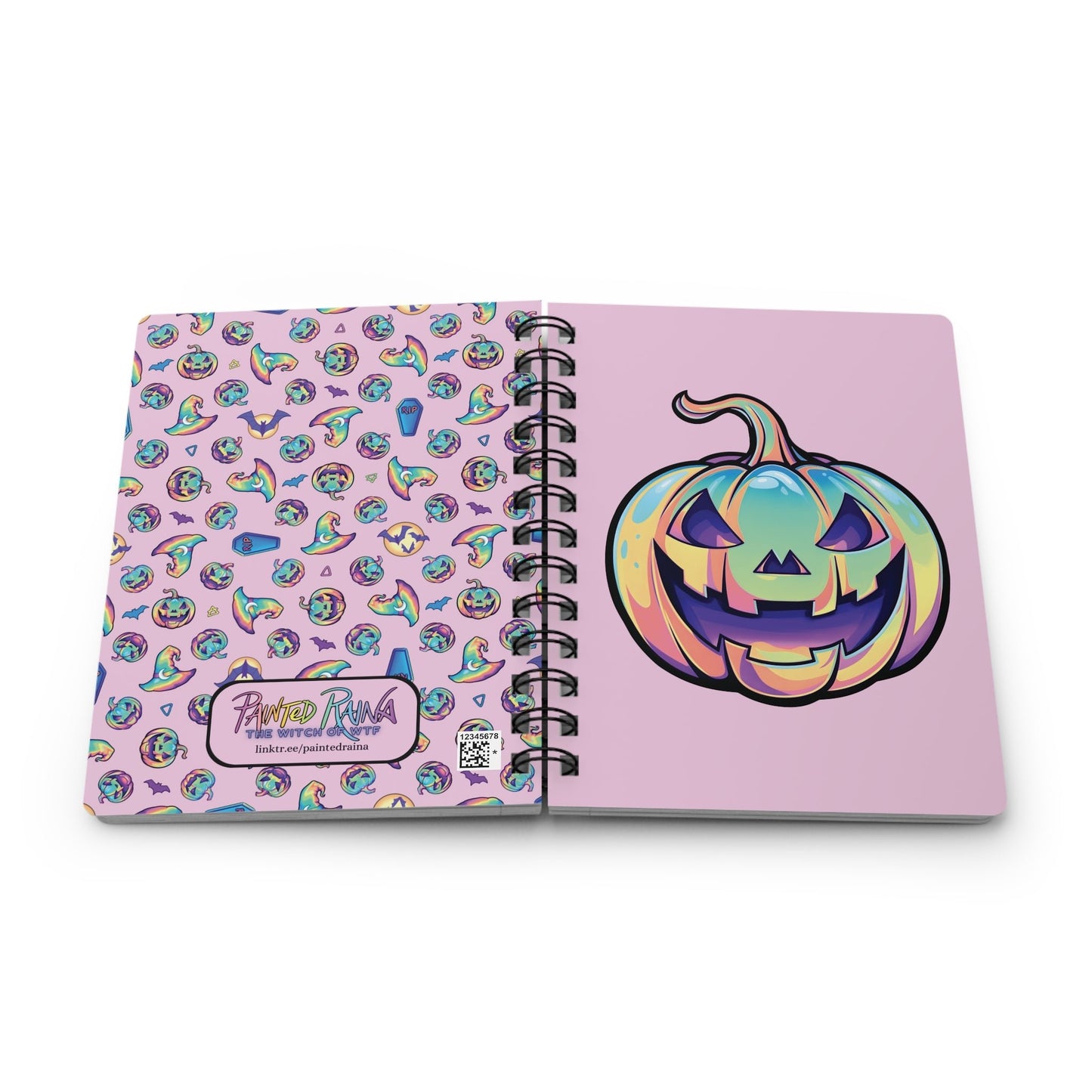 Cat-o'-Lantern Spiral Bound Journal - Pink - Driftless Enchantments