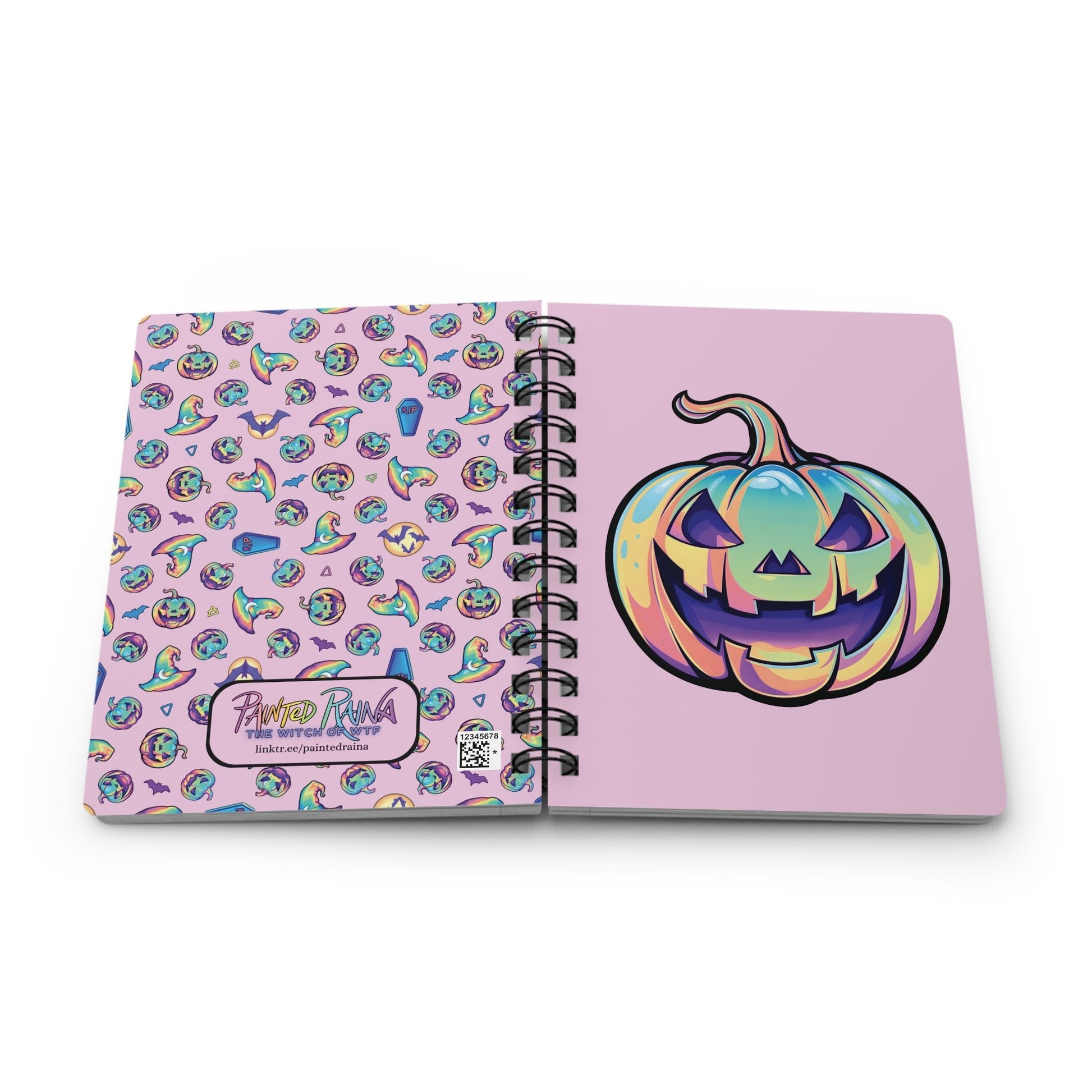 Cat-o'-Lantern Spiral Bound Journal - Pink - Driftless Enchantments