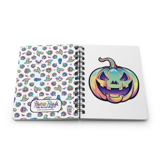 Cat-o'-Lantern Spiral Bound Journal - White - Driftless Enchantments