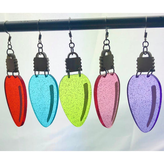 Christmas Light Dangle Earrings - Painted Raina