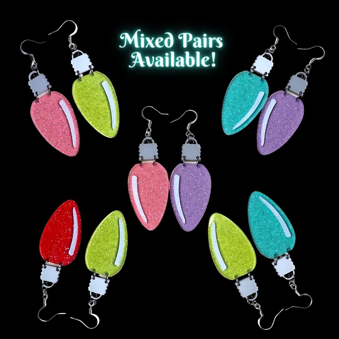 Christmas Light Dangle Earrings - Painted Raina