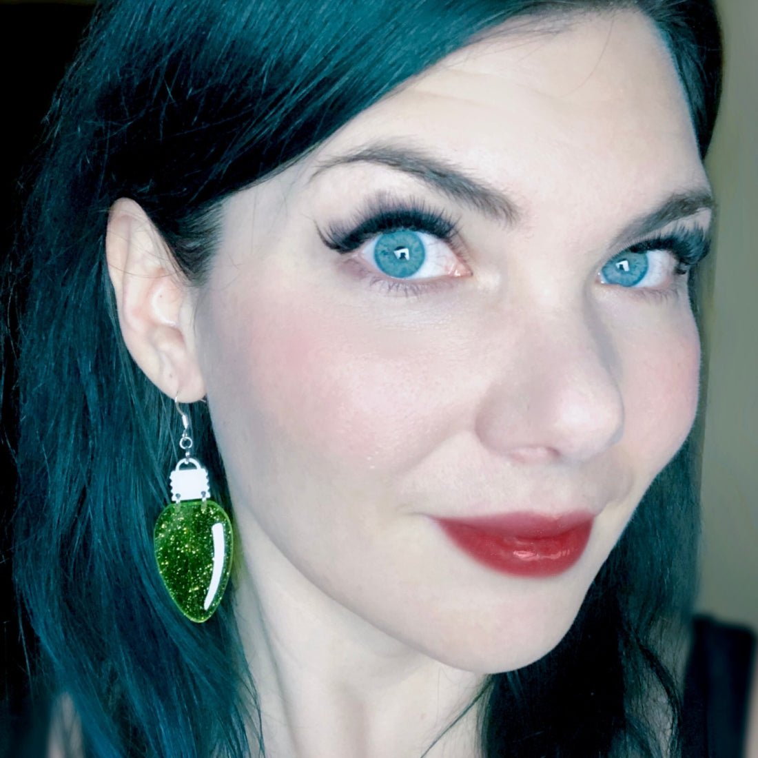 Christmas Light Dangle Earrings - Painted Raina