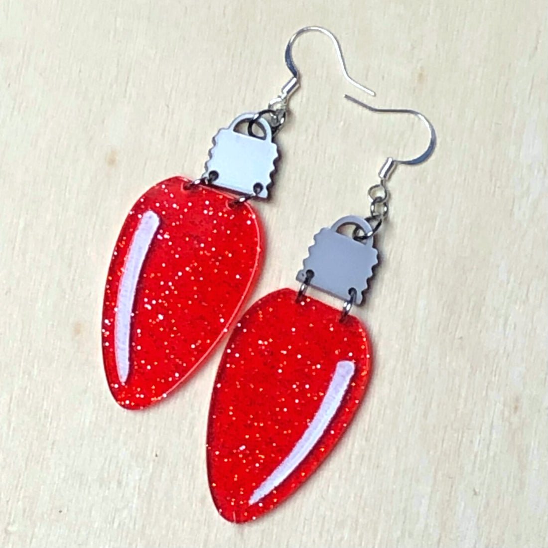 Christmas Light Dangle Earrings - Painted Raina