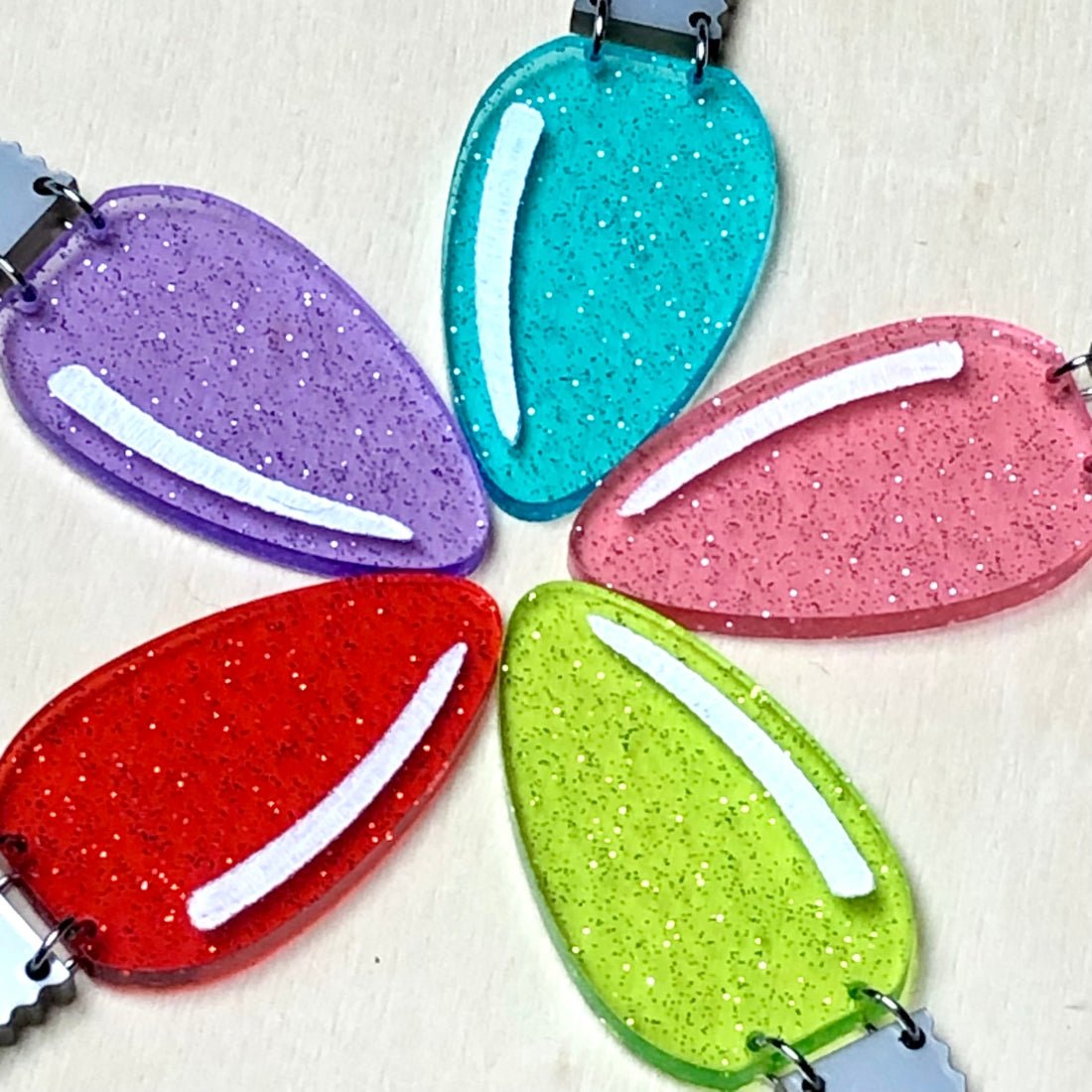 Christmas Light Dangle Earrings - Painted Raina