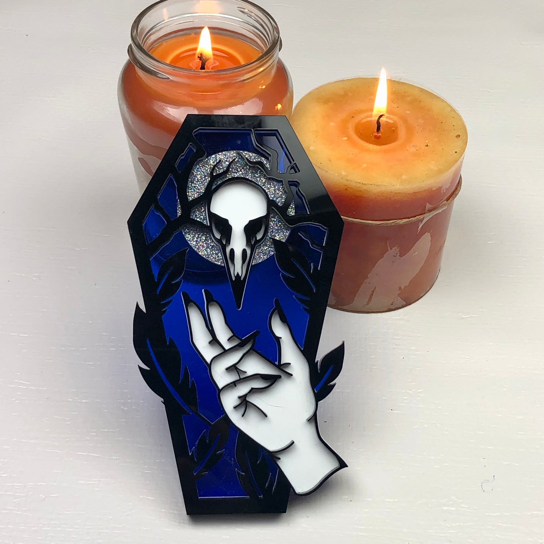 Crow Skull Coffin Plaque - Driftless Enchantments
