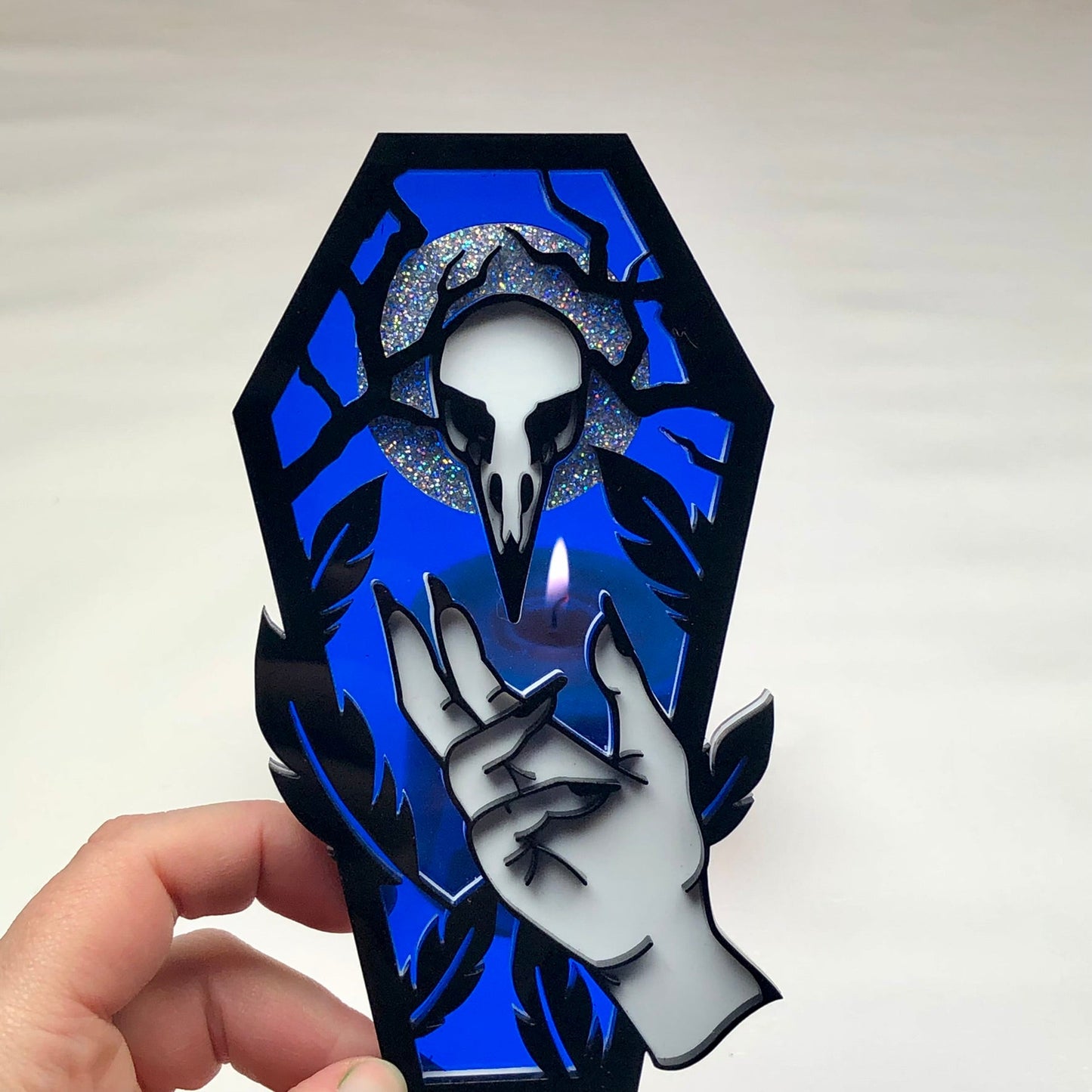 Crow Skull Coffin Plaque - Driftless Enchantments