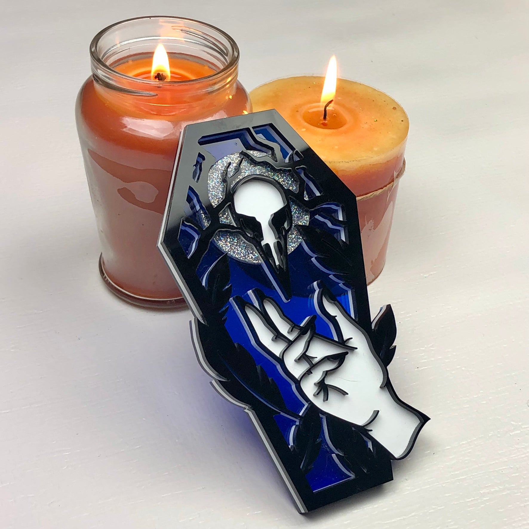Crow Skull Coffin Plaque - Driftless Enchantments