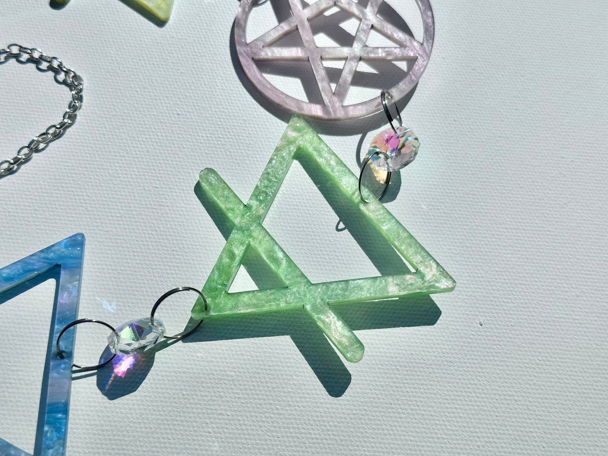 Crystal Elements Suncatcher | Earth, Air, Fire, Water, & Spirit - Pastel - Driftless Enchantments