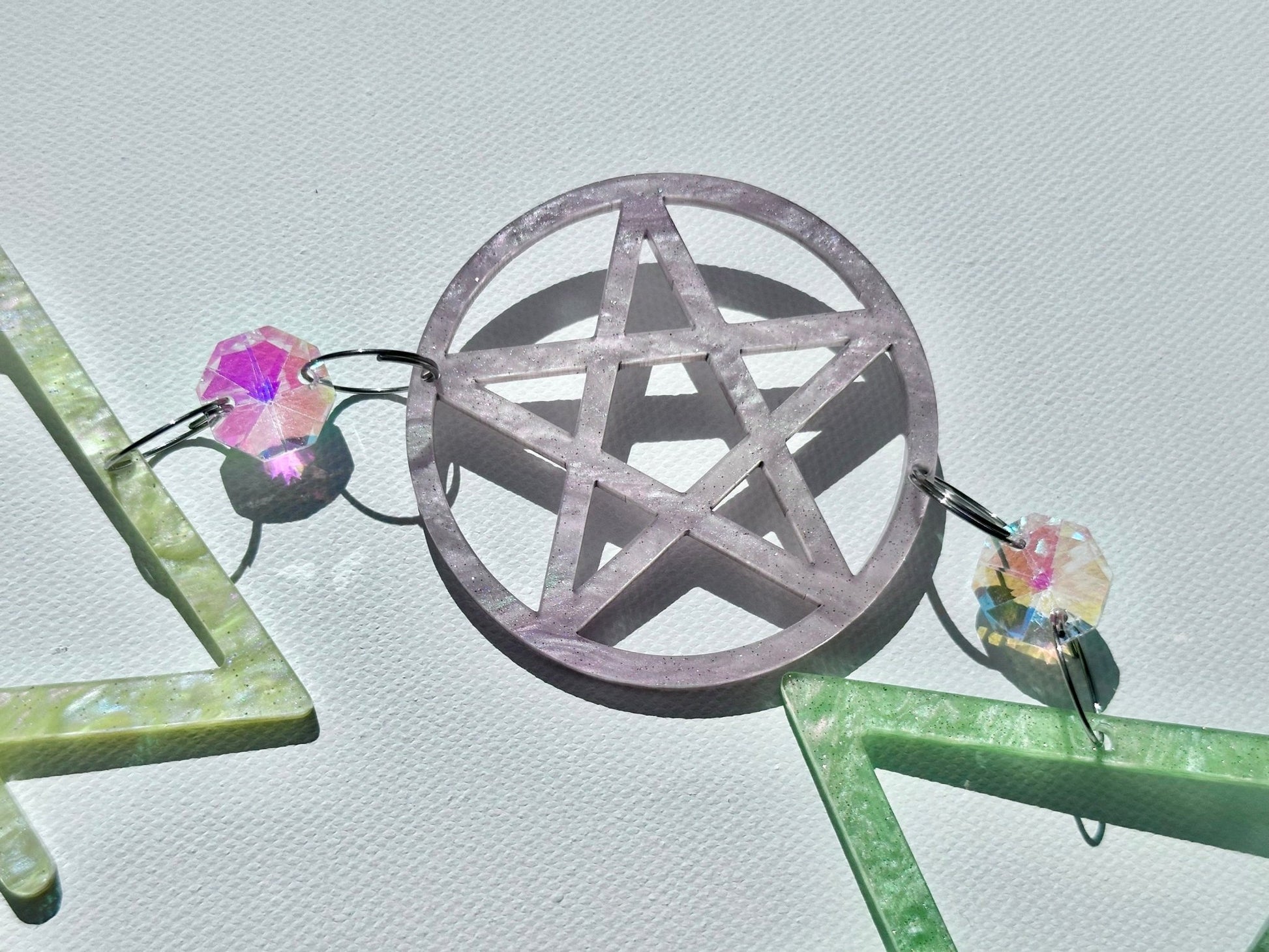 Crystal Elements Suncatcher | Earth, Air, Fire, Water, & Spirit - Pastel - Driftless Enchantments