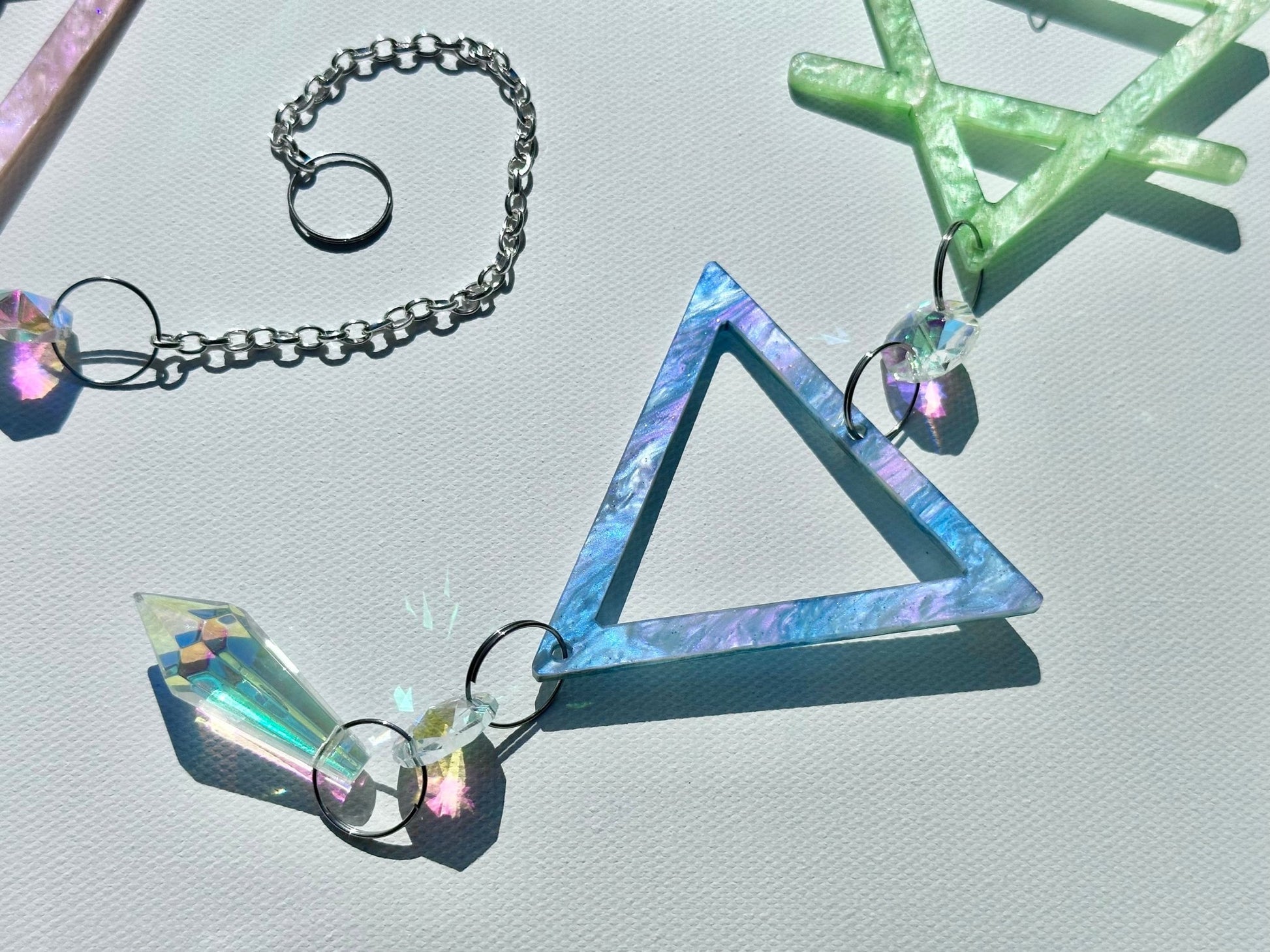 Crystal Elements Suncatcher | Earth, Air, Fire, Water, & Spirit - Pastel - Driftless Enchantments