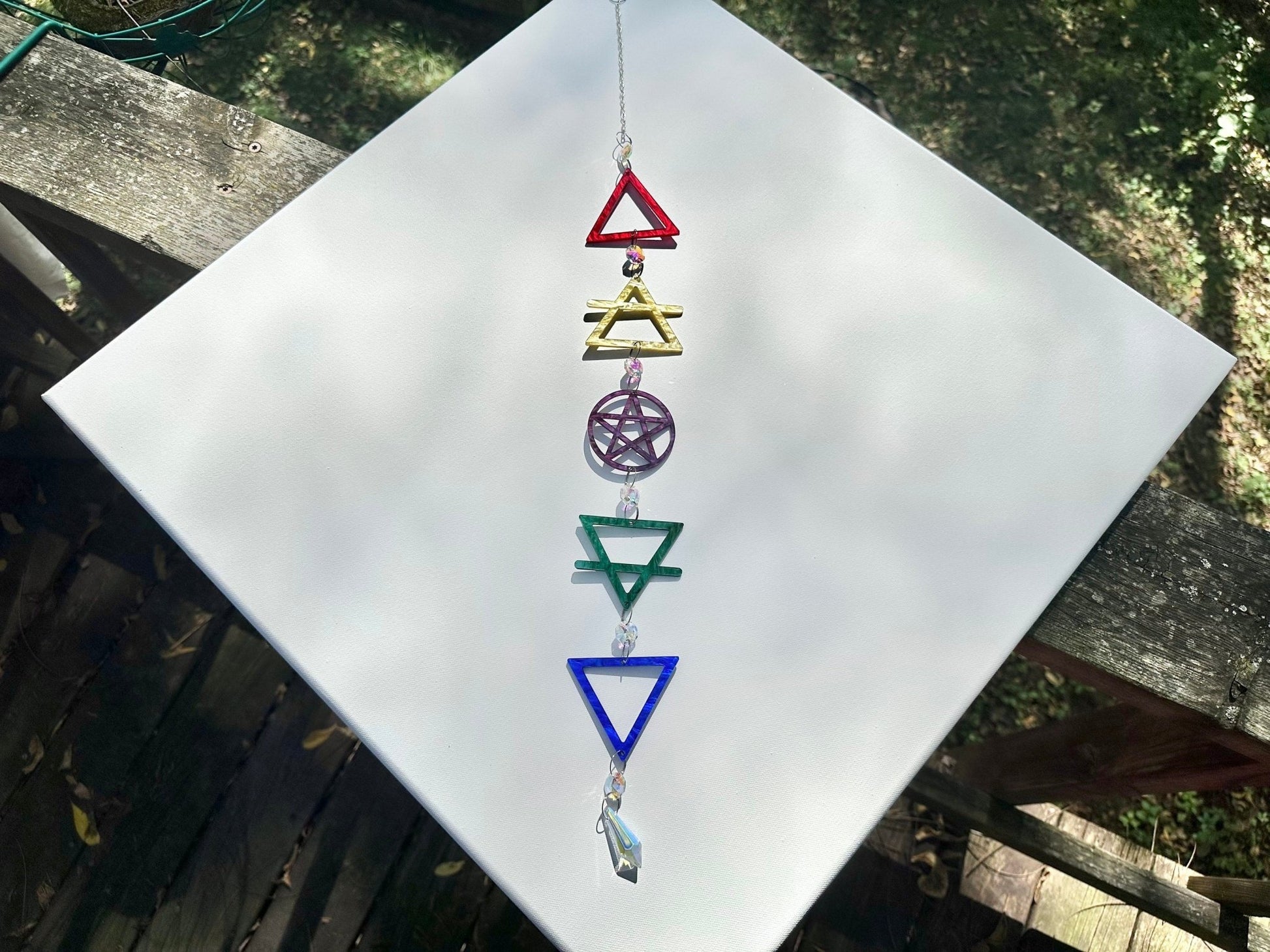 Crystal Elements Suncatcher | Earth, Air, Fire, Water, & Spirit - Vibrant - Driftless Enchantments