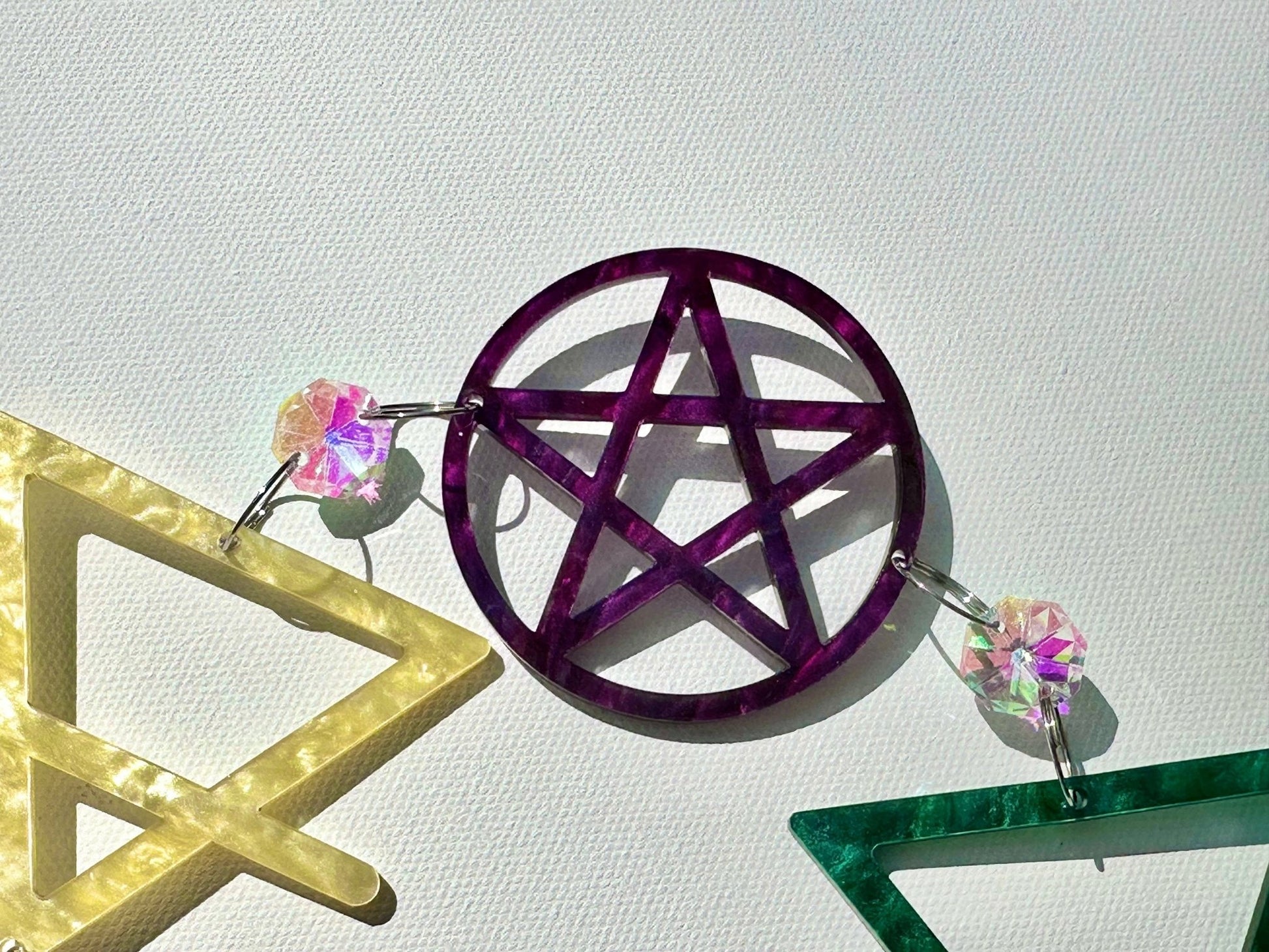 Crystal Elements Suncatcher | Earth, Air, Fire, Water, & Spirit - Vibrant - Driftless Enchantments