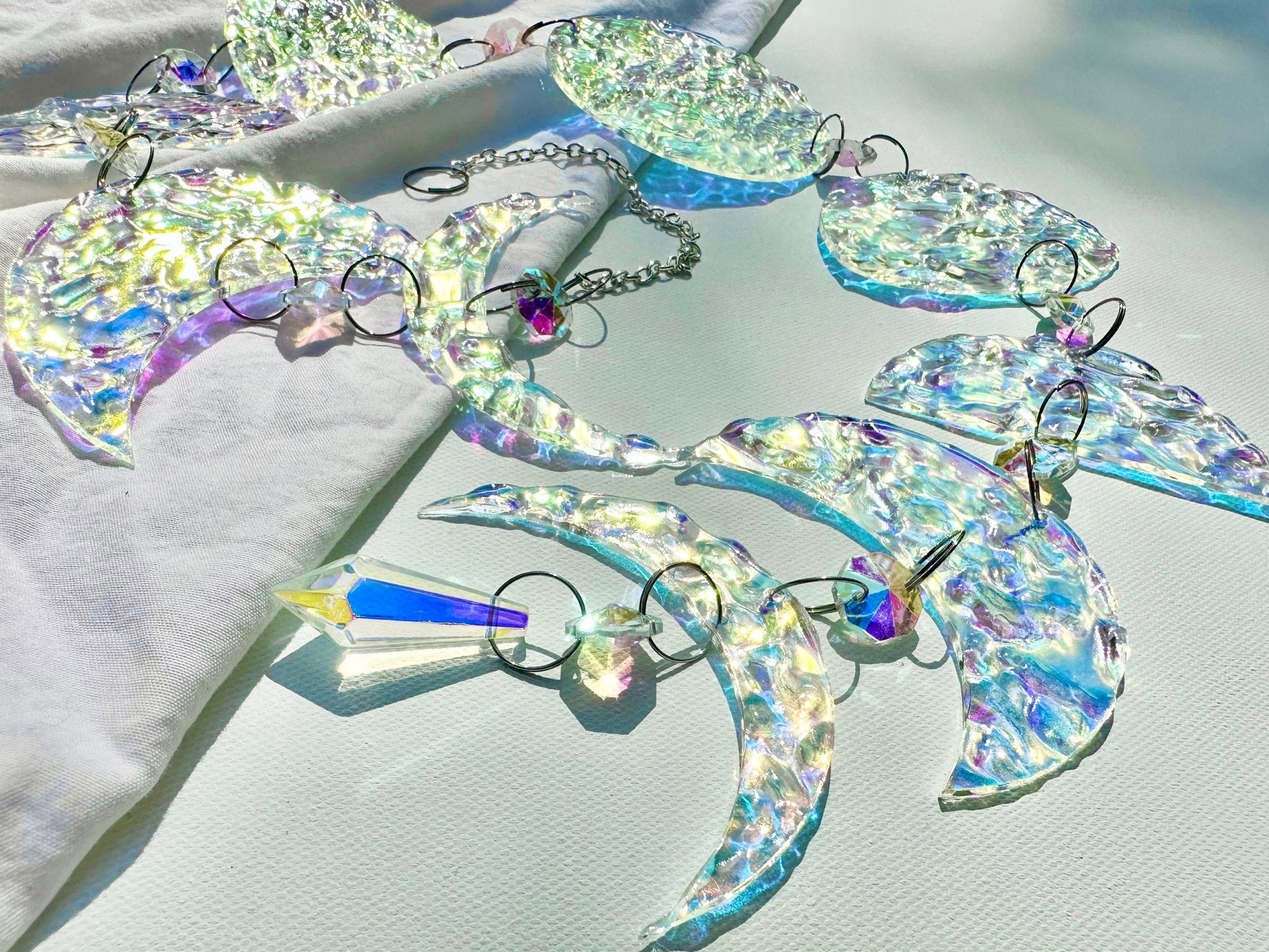Crystal Moon Phases Suncatcher - Calm Water - Driftless Enchantments