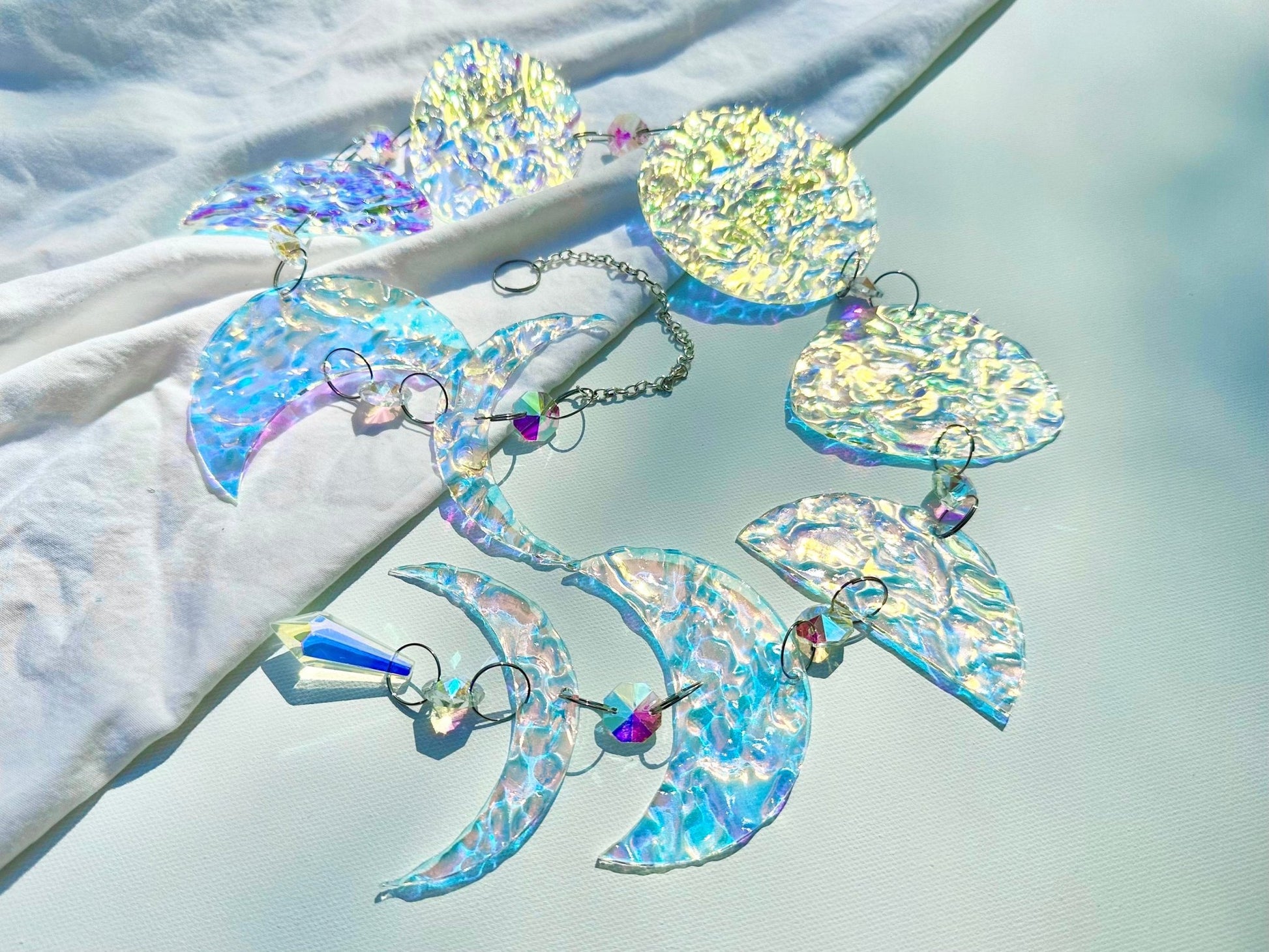 Crystal Moon Phases Suncatcher - Calm Water - Driftless Enchantments