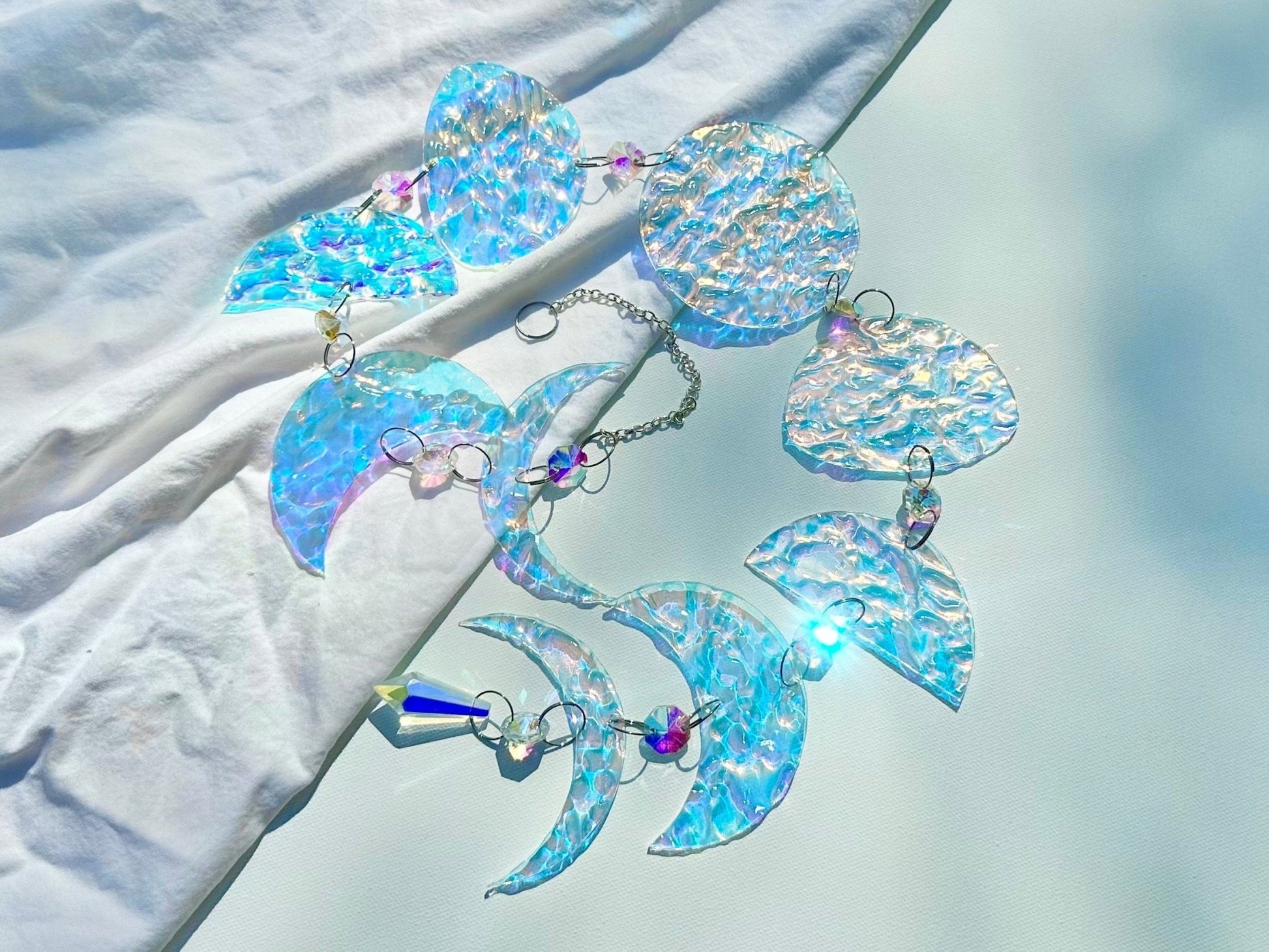 Crystal Moon Phases Suncatcher - Calm Water - Driftless Enchantments