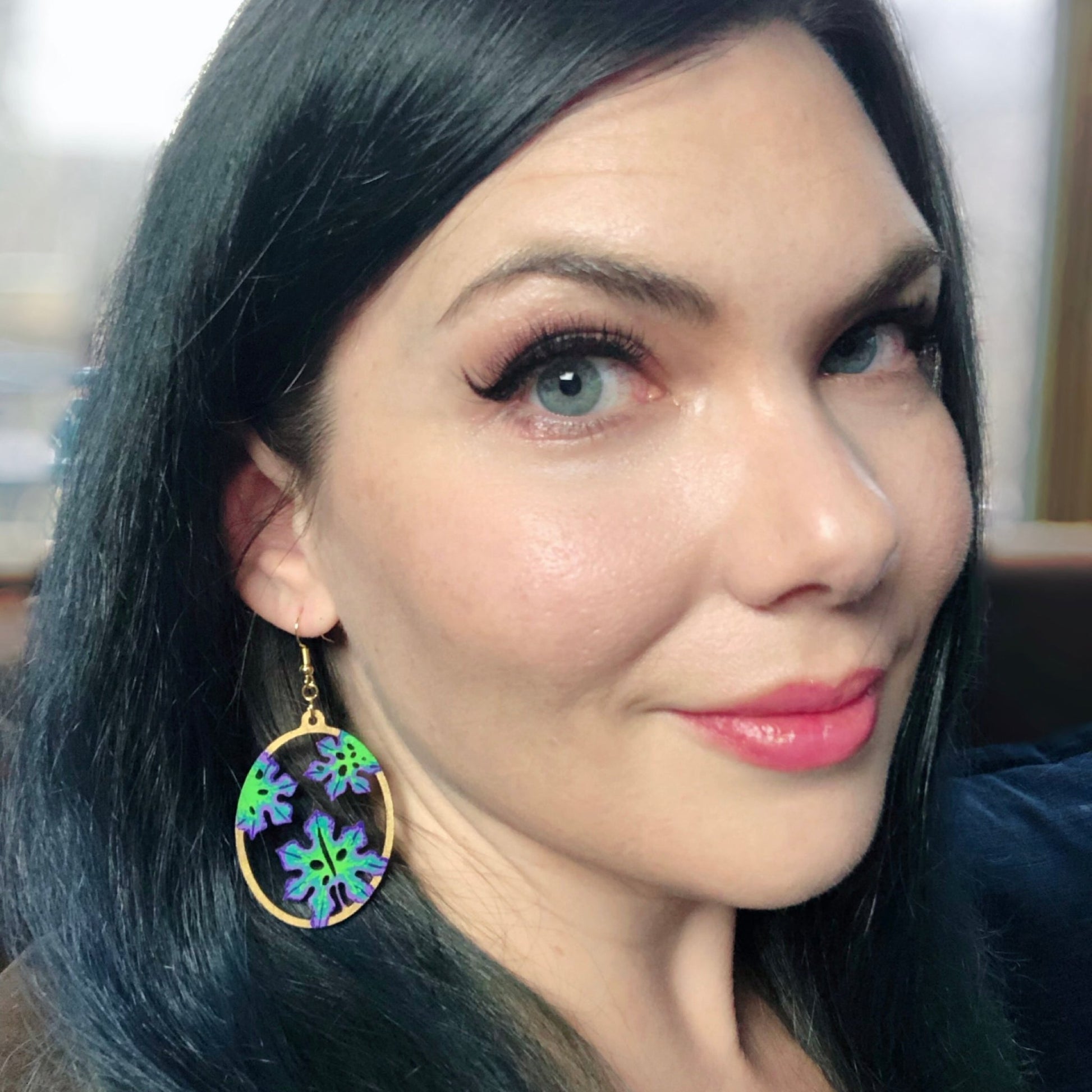 Deliciosa - Hand - Painted Wood Earrings - Painted Raina