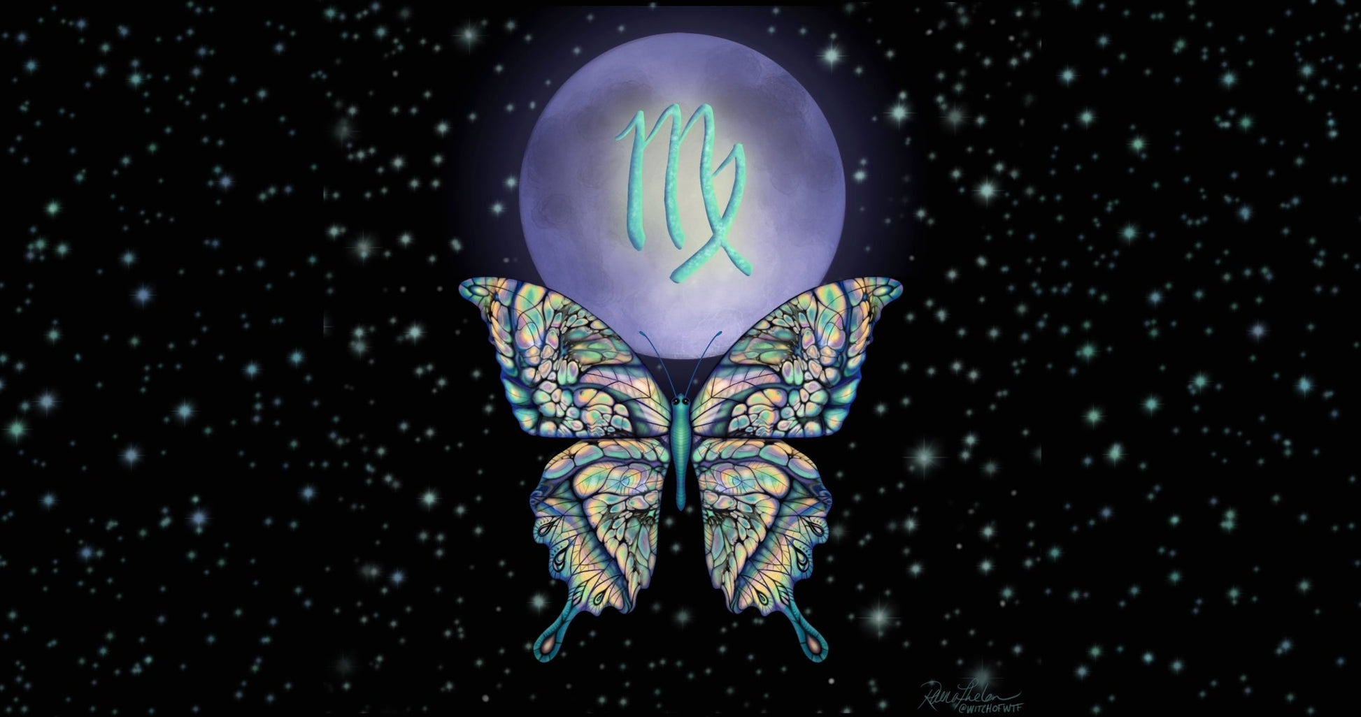 Desktop Wallpaper (Digital Download) - "Full Moon in Virgo" - Driftless Enchantments