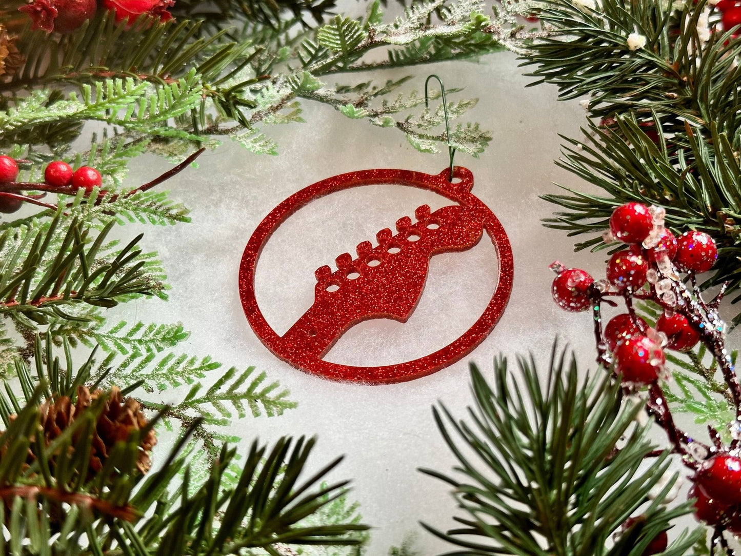 Electric Guitar Headstock Ornament | Strat Shape - Driftless Enchantments