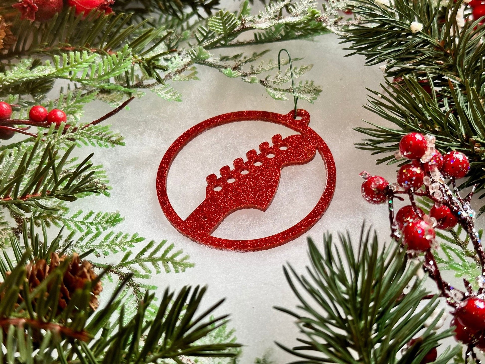 Electric Guitar Headstock Ornament | Strat Shape - Driftless Enchantments