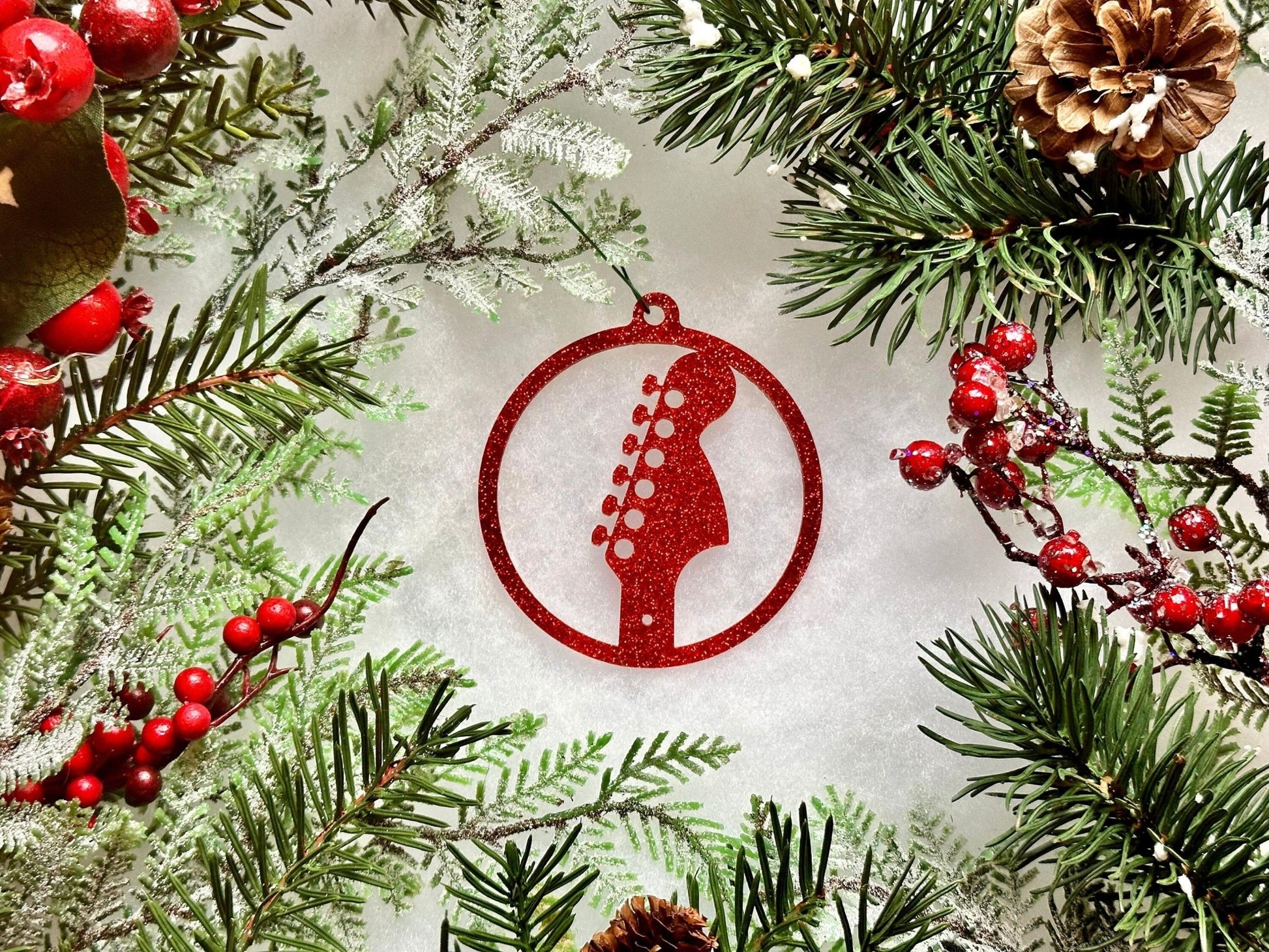 Electric Guitar Headstock Ornament | Strat Shape - Driftless Enchantments