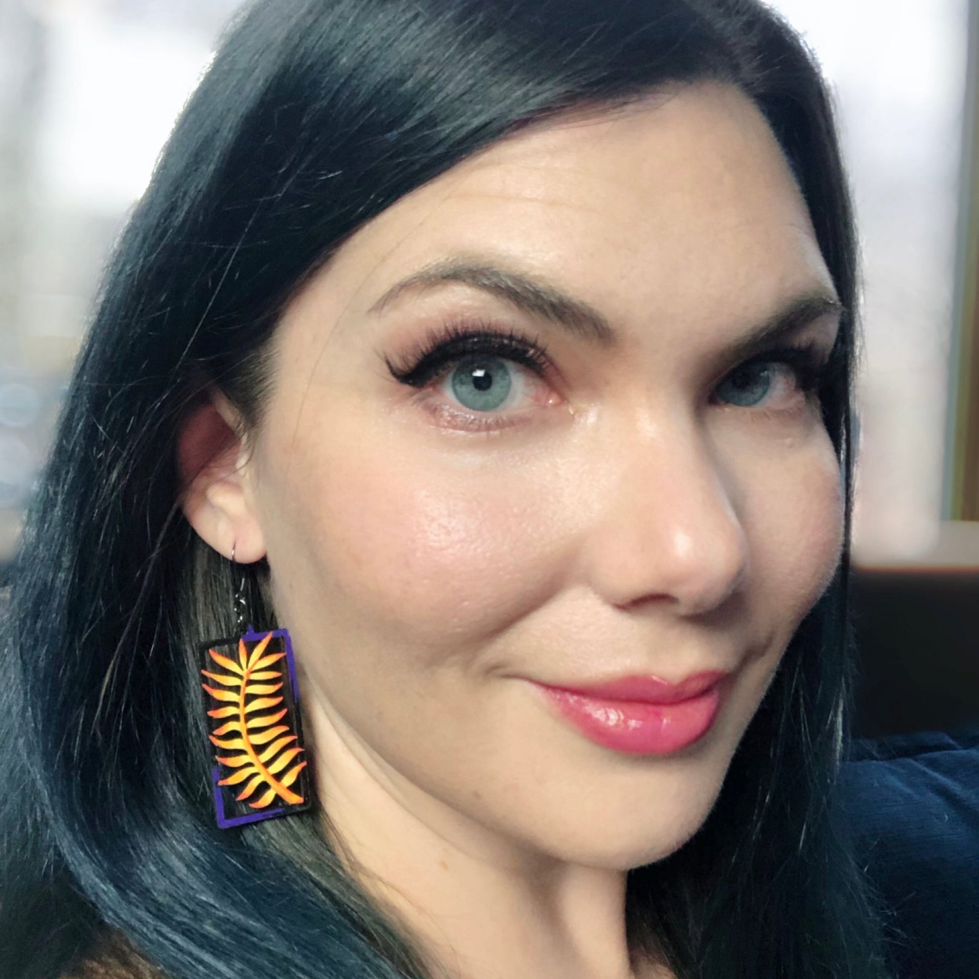 Ferngrove - Autumn - Hand-Painted Wood Earrings - Painted Raina