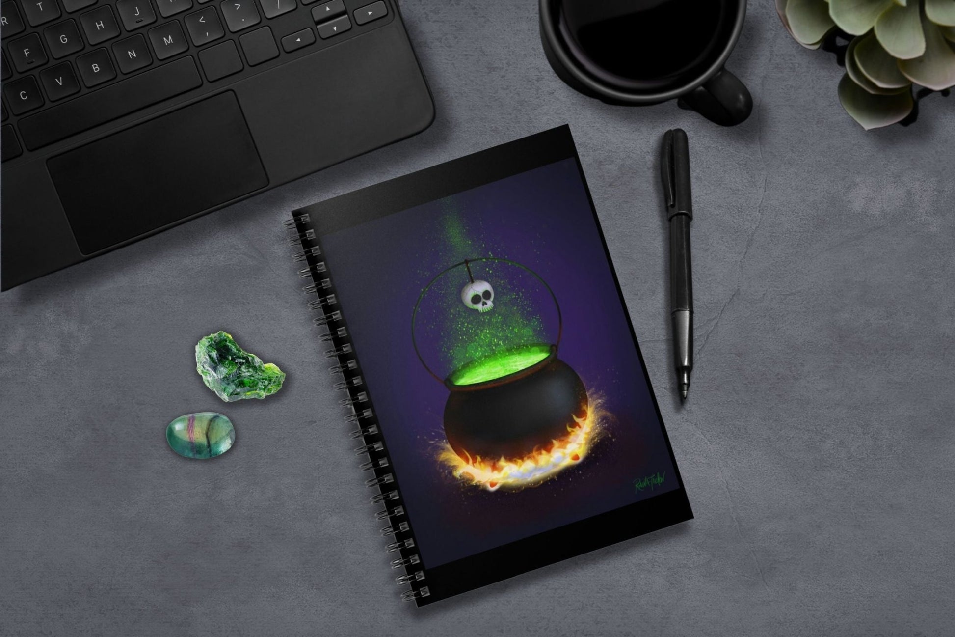 Fire Burn and Cauldron Bubble - Spiral Notebook - Driftless Enchantments