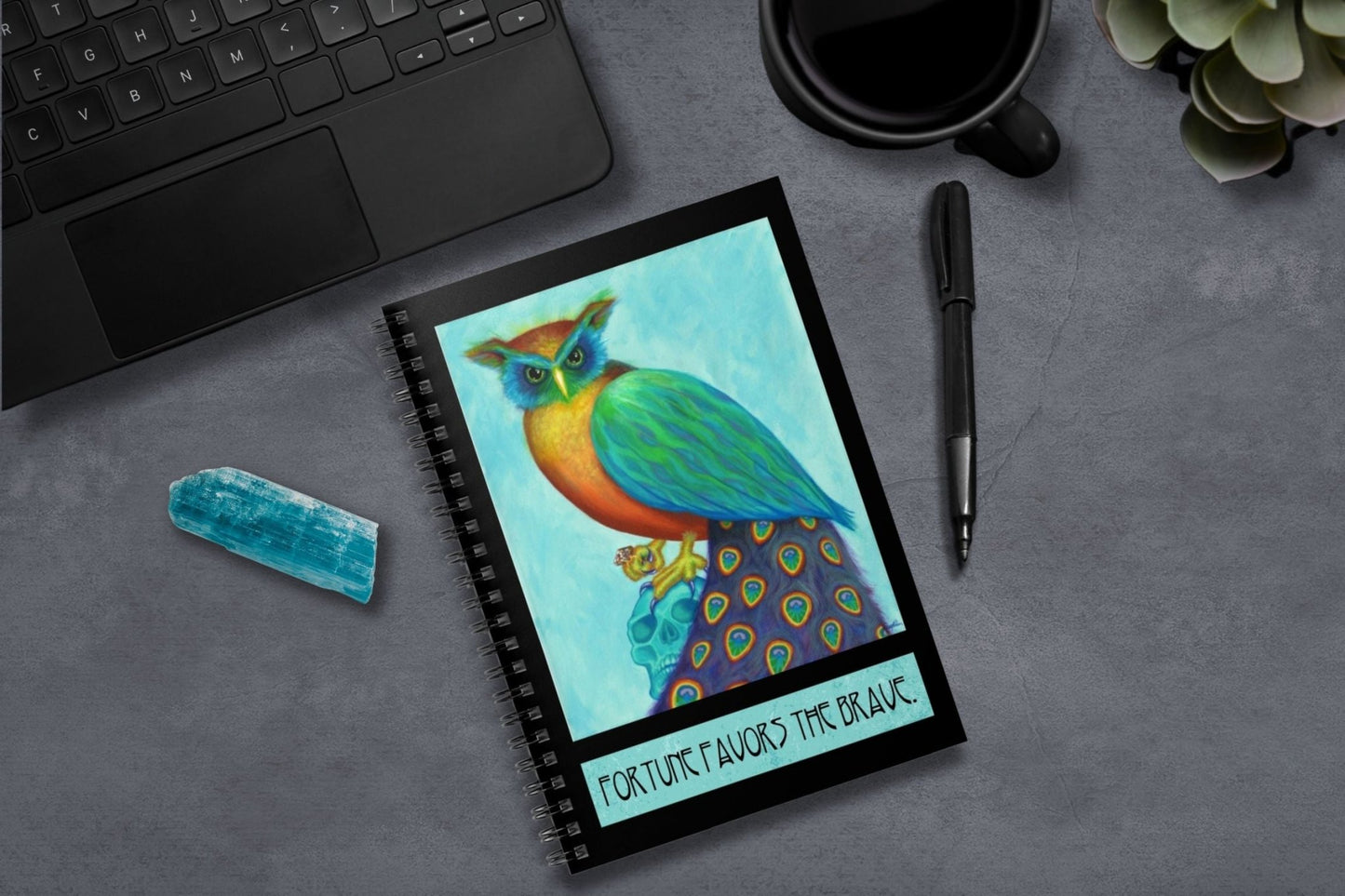 Fortune Favors the Brave ft. "The Judge" - Spiral Notebook - Driftless Enchantments