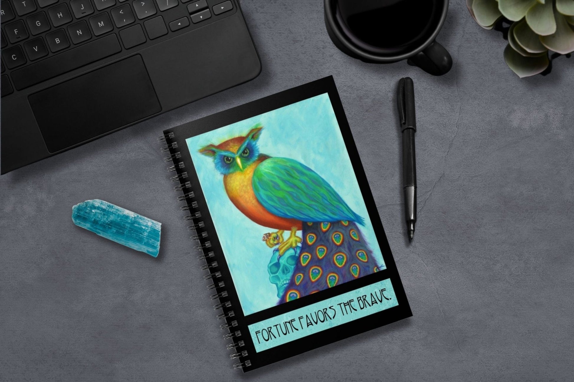 Fortune Favors the Brave ft. "The Judge" - Spiral Notebook - Driftless Enchantments